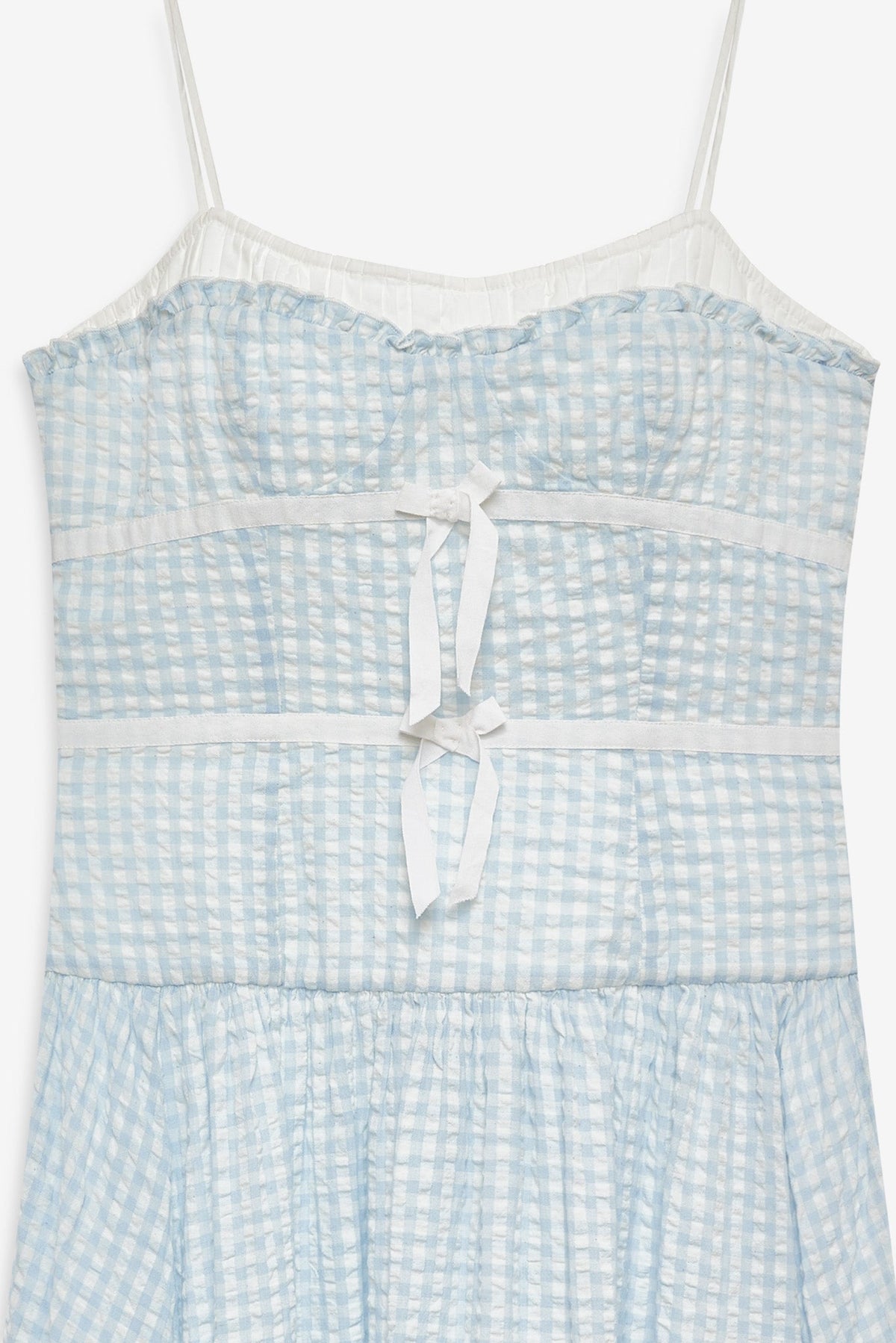 Georgia Gingham Midi Dress - Blue