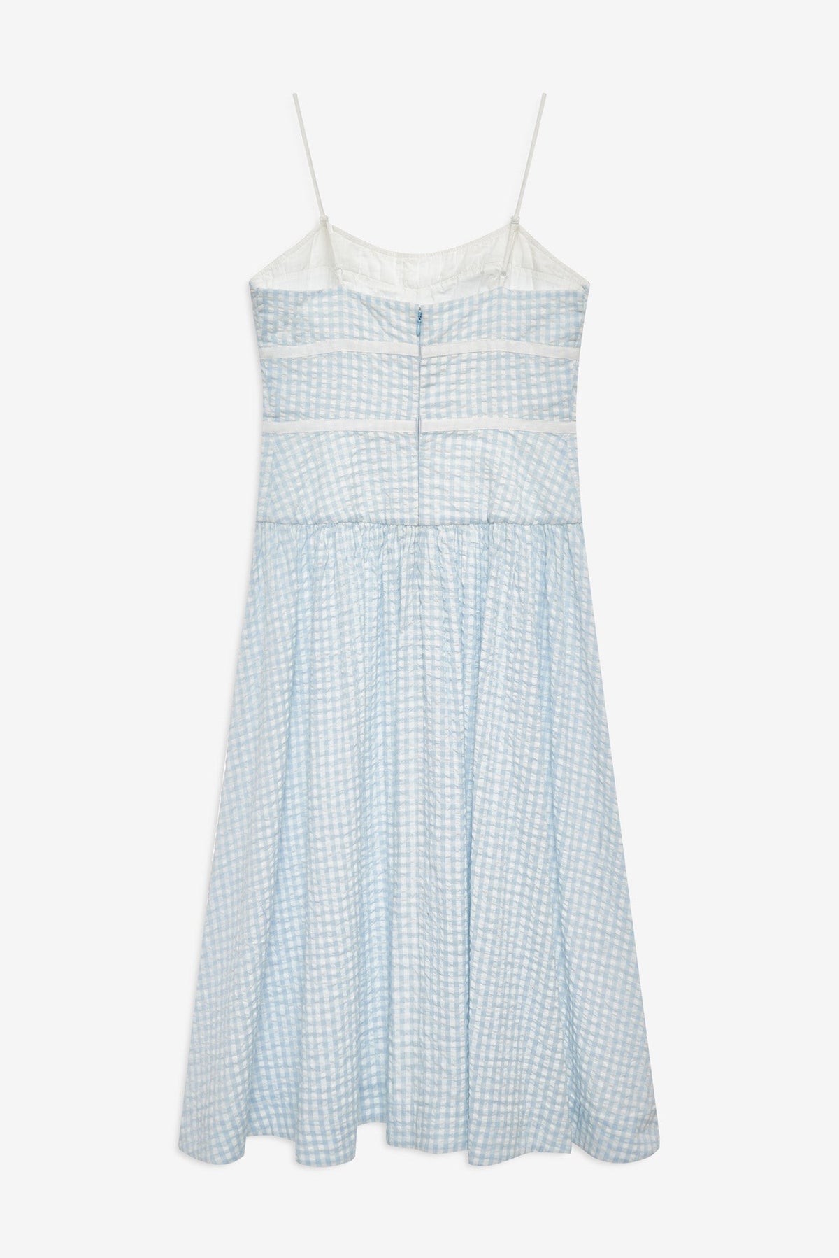 Georgia Gingham Midi Dress - Blue
