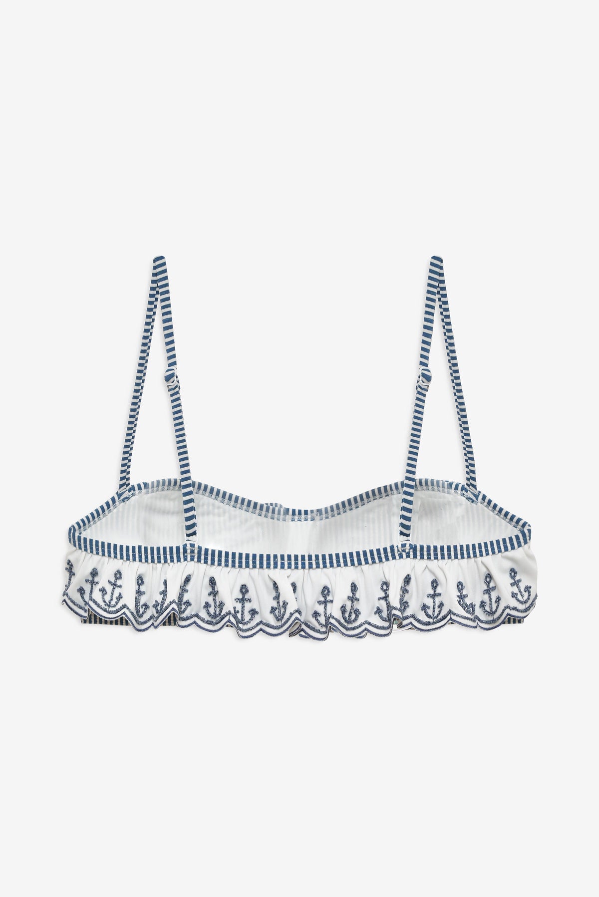 Textured Stripes Bikini Top - Blue