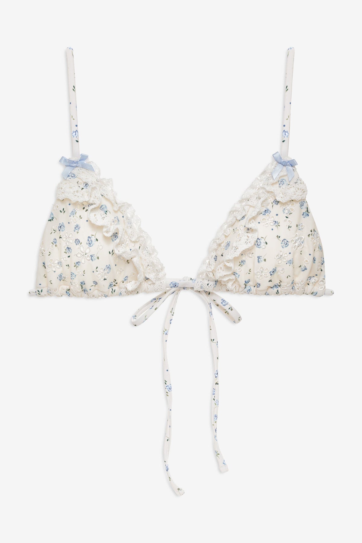 Sail Away Triangle Bikini Top - Vintage Cream