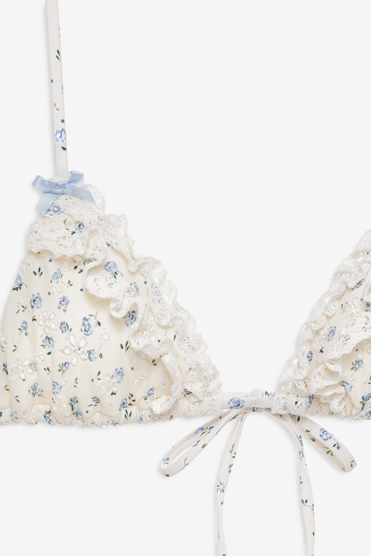 Sail Away Triangle Bikini Top - Vintage Cream