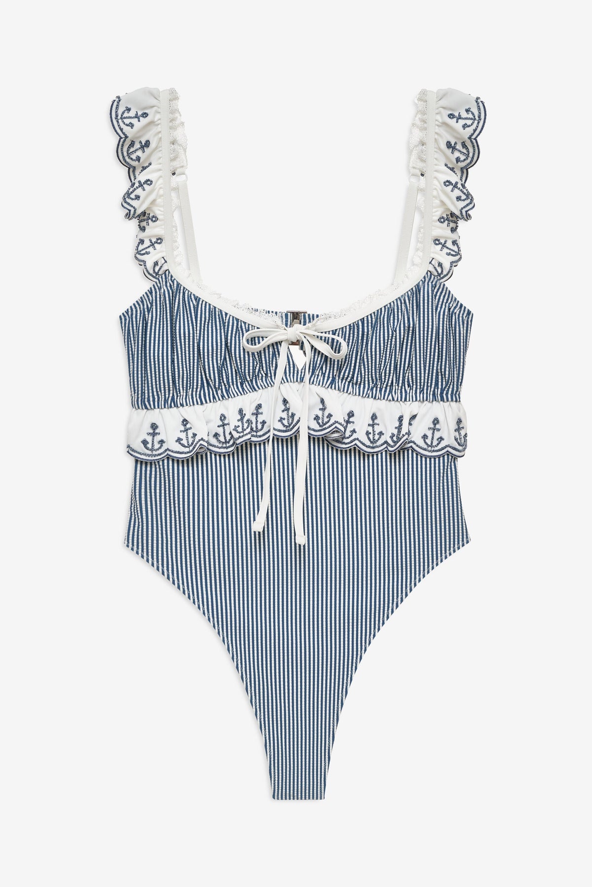 Sail Away One Piece Swimsuit - Blue