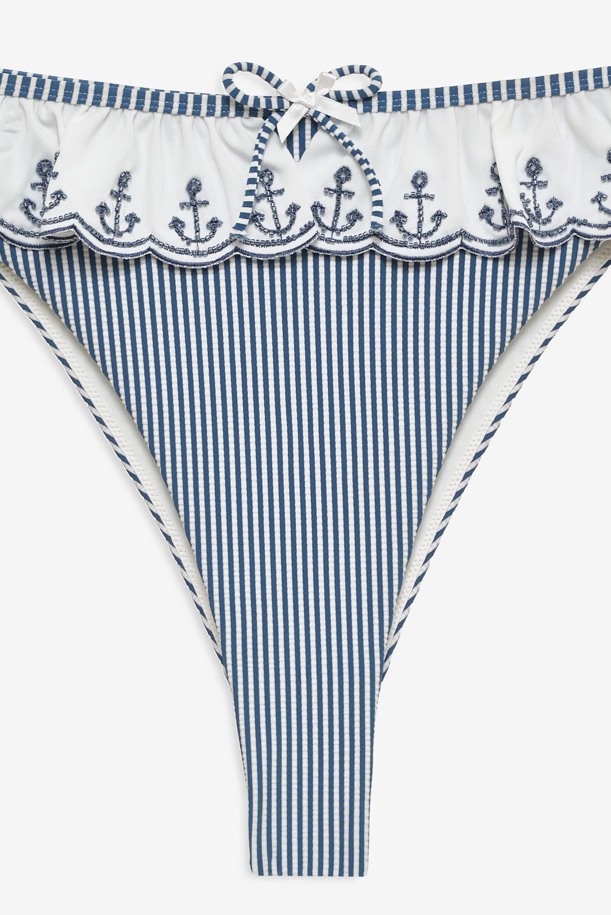 Textured Stripes Bikini Bottom - Blue