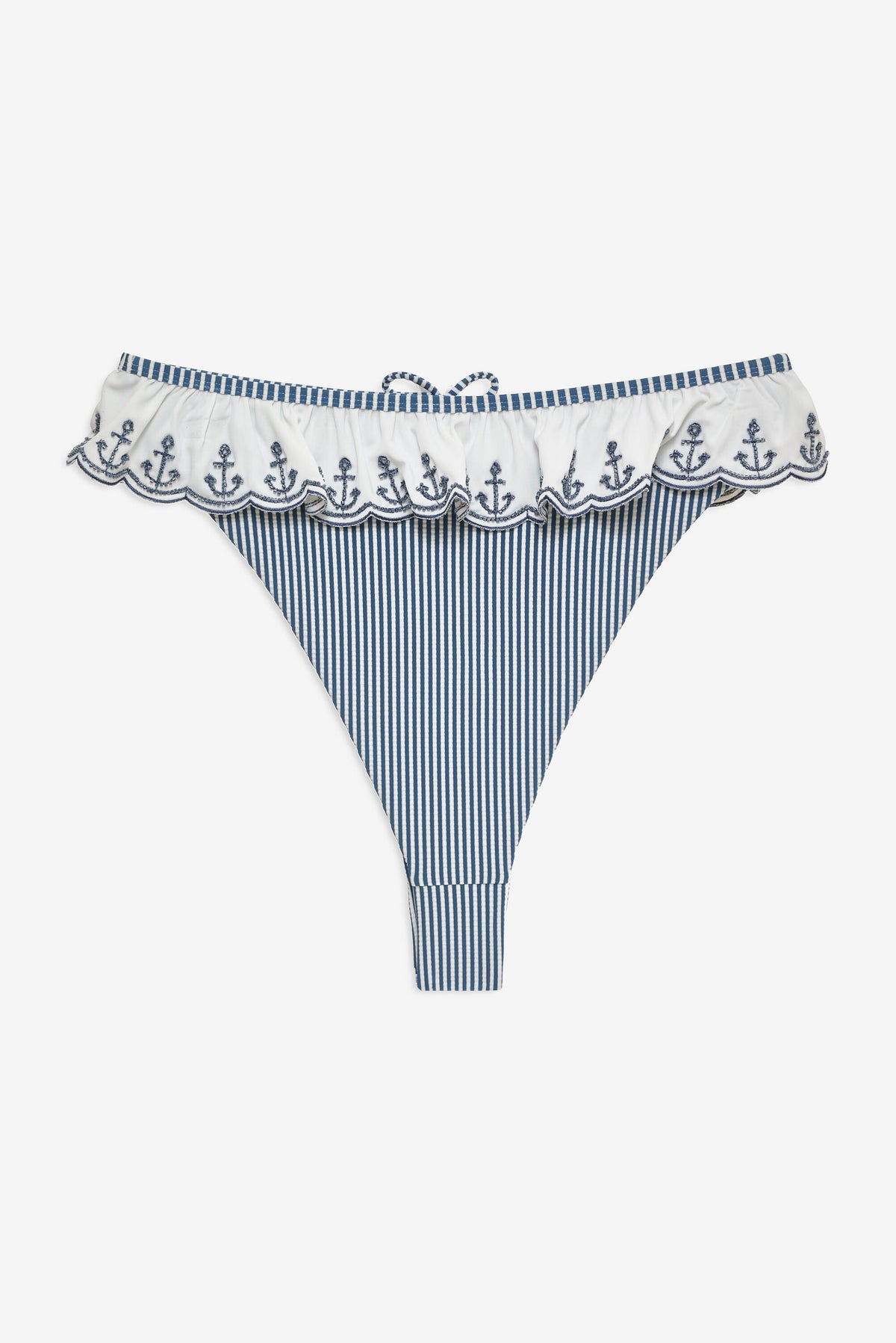 Textured Stripes Bikini Bottom - Blue