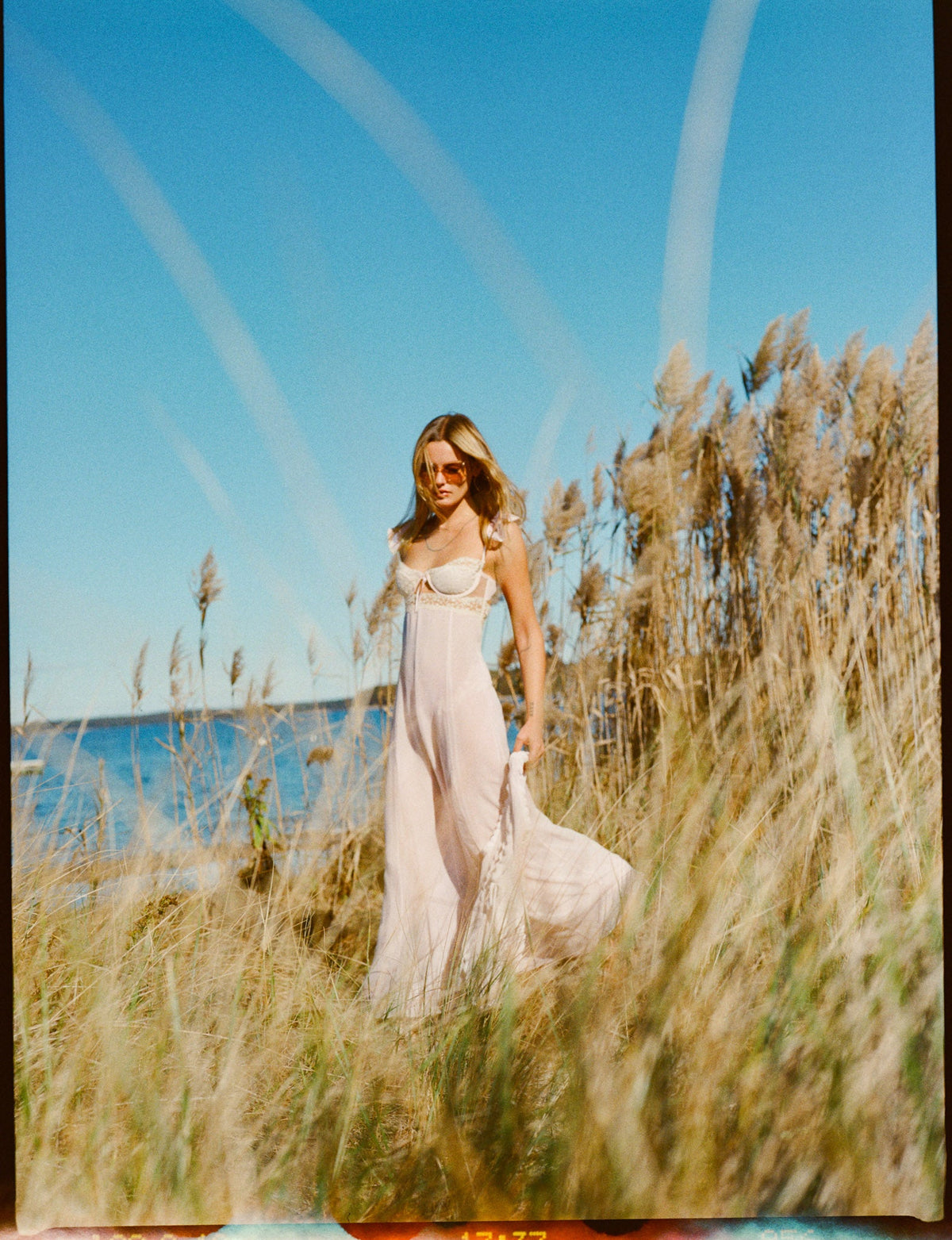 Gilded Lace Maxi Slip Dress - Natural