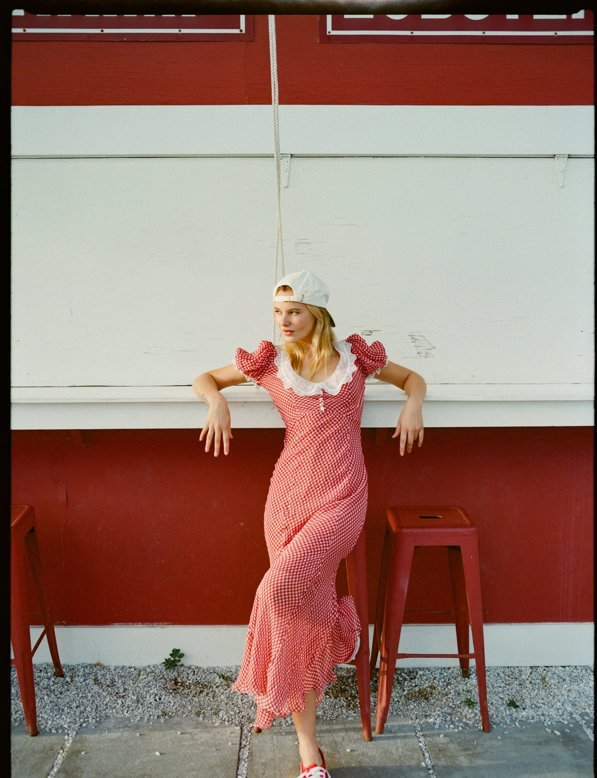 Bradford Gingham Maxi Dress - Red