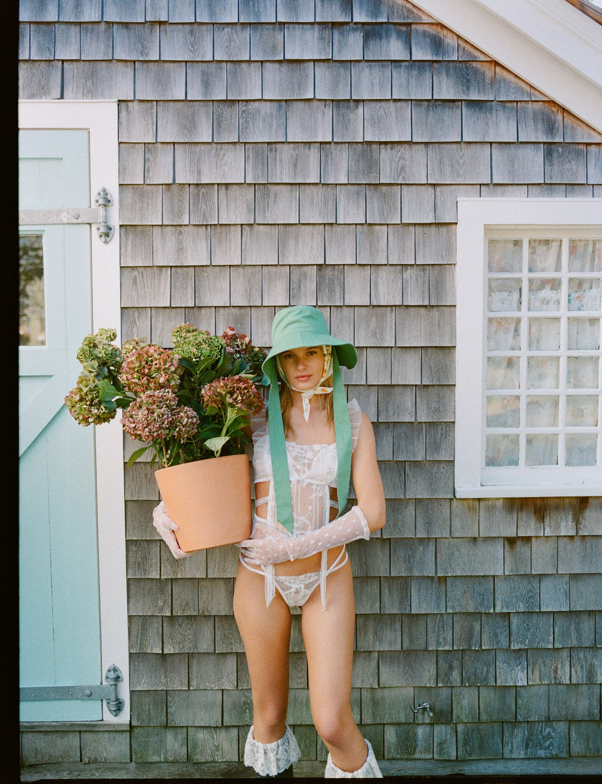 Lattice Bows Bustier - White