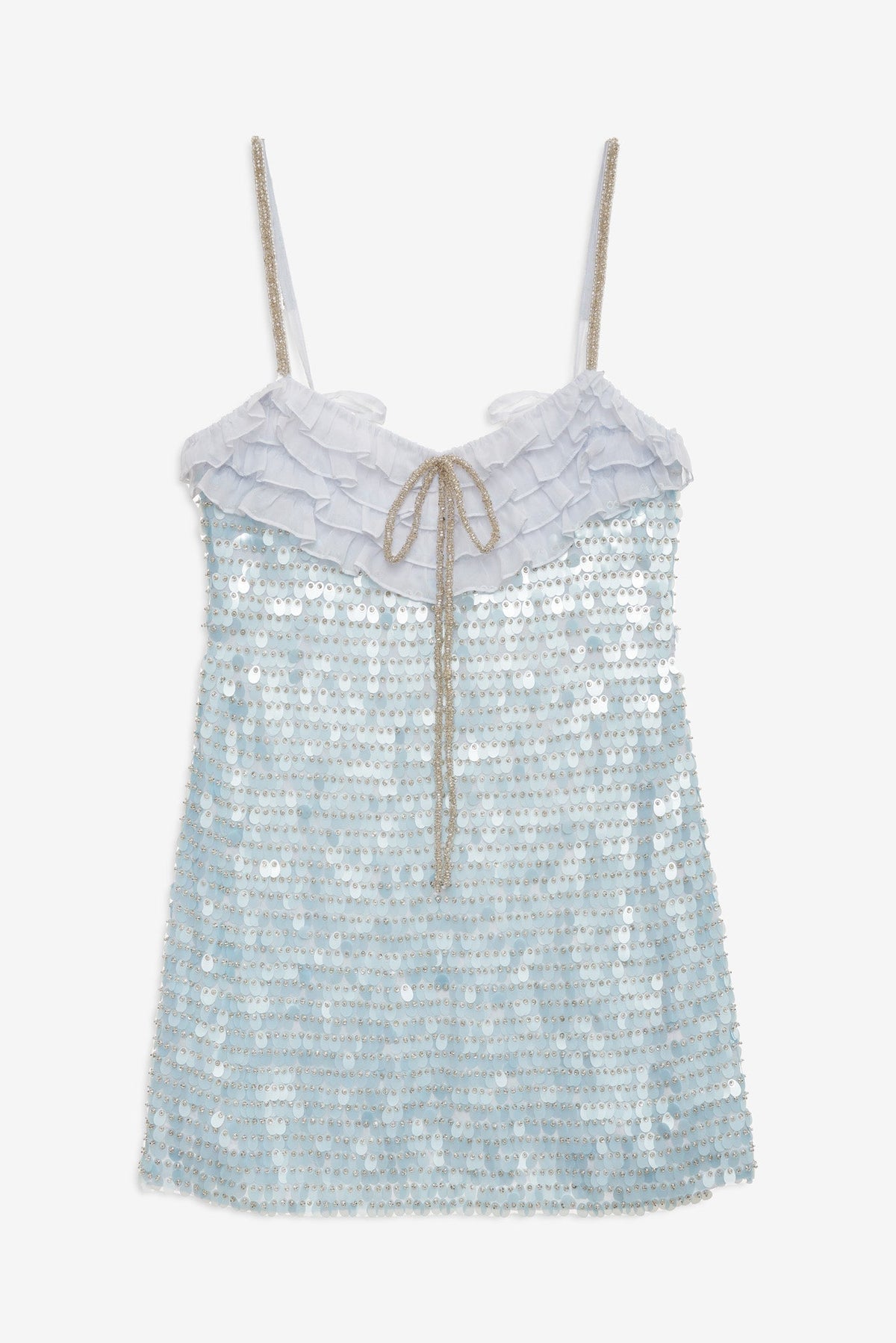 Layered Sequin Mini Dress - Blue