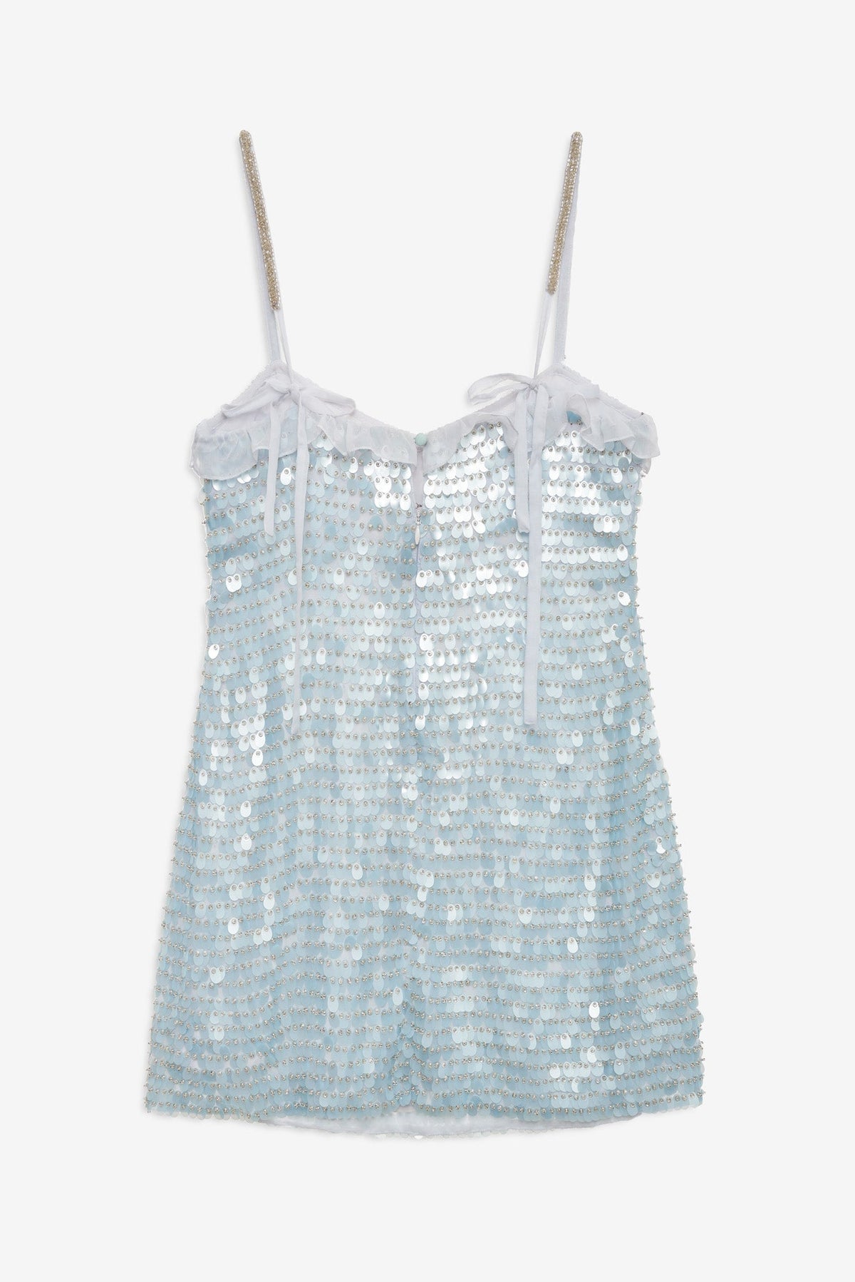 Layered Sequin Mini Dress - Blue
