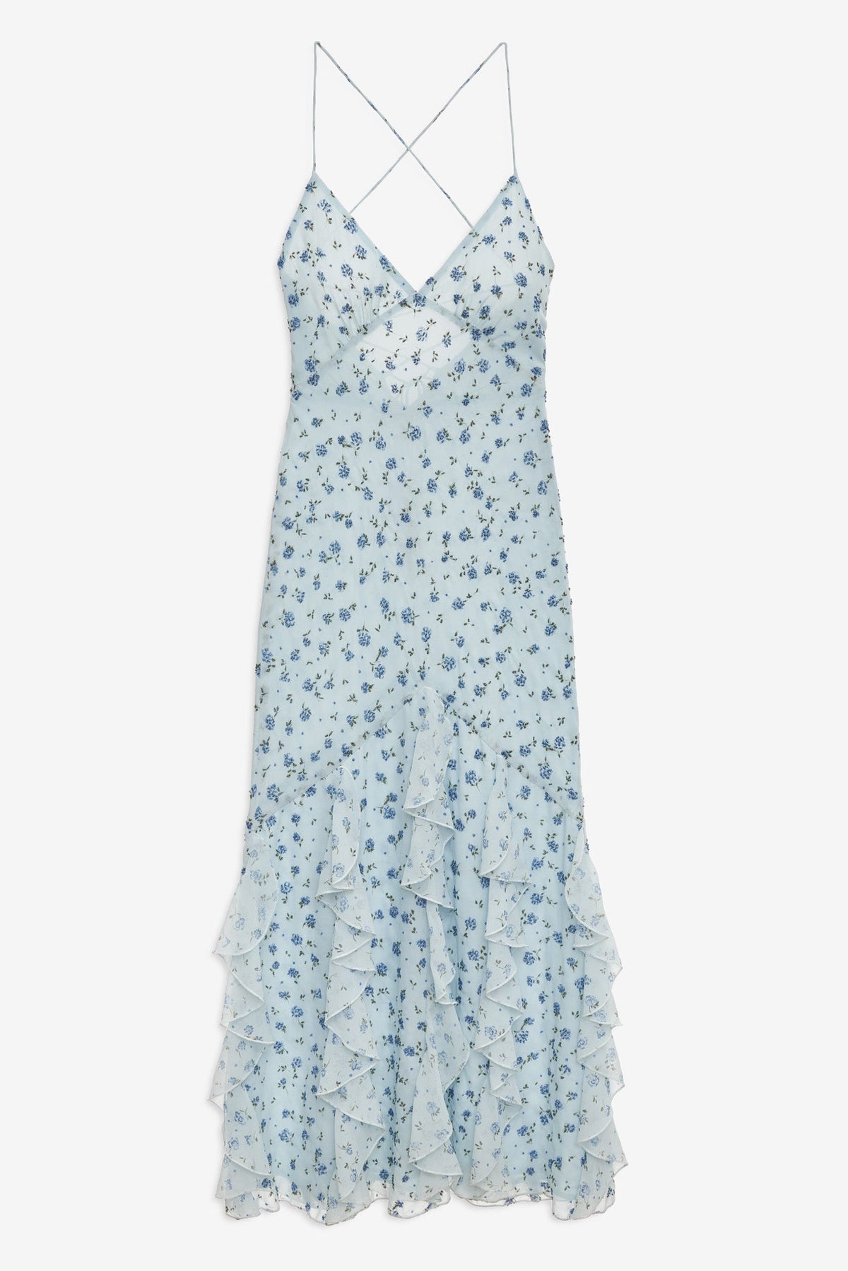 Elea Beaded Maxi Dress - Blue