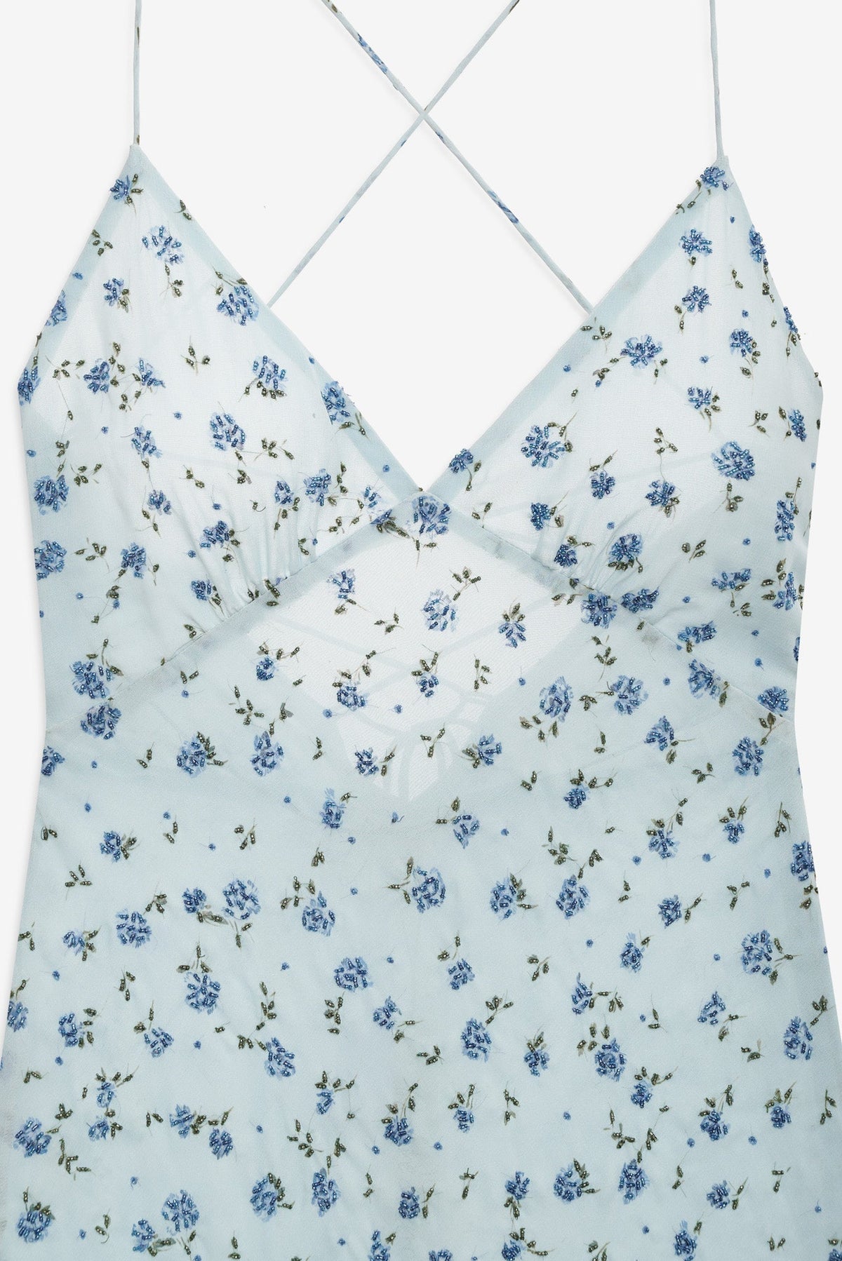 Elea Beaded Maxi Dress - Blue