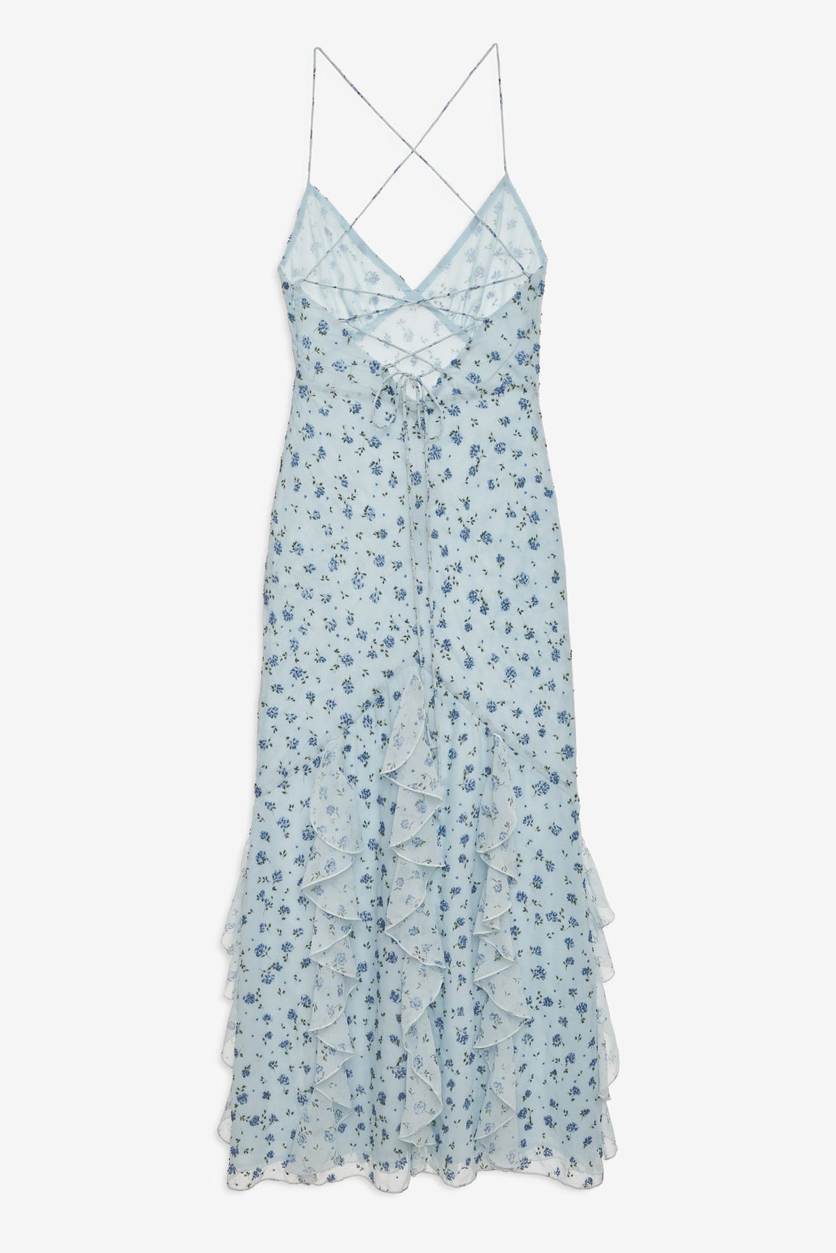 Elea Beaded Maxi Dress - Blue