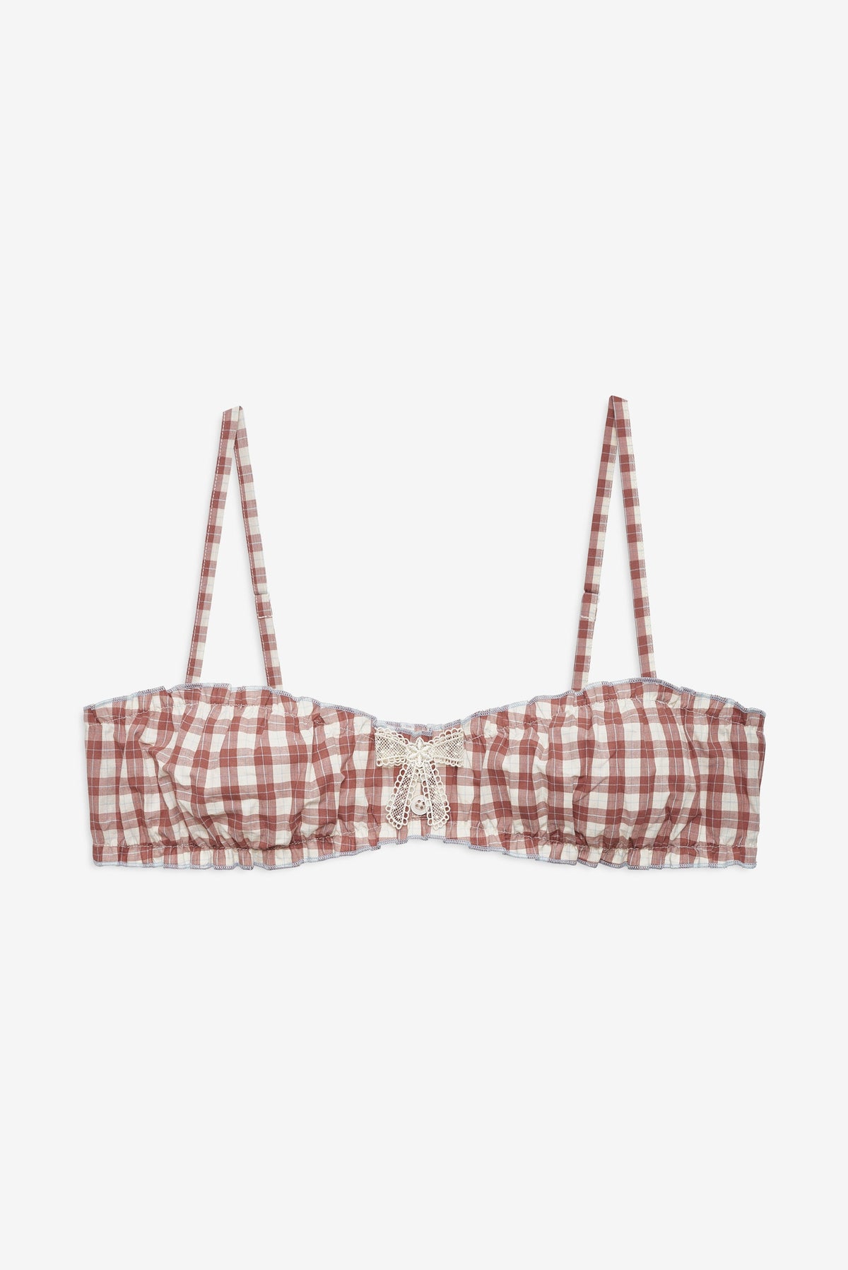 Poppy Gingham Bralette - Brown