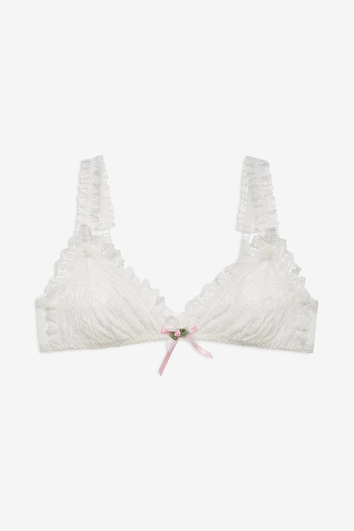 Layered Lace Bralette - White