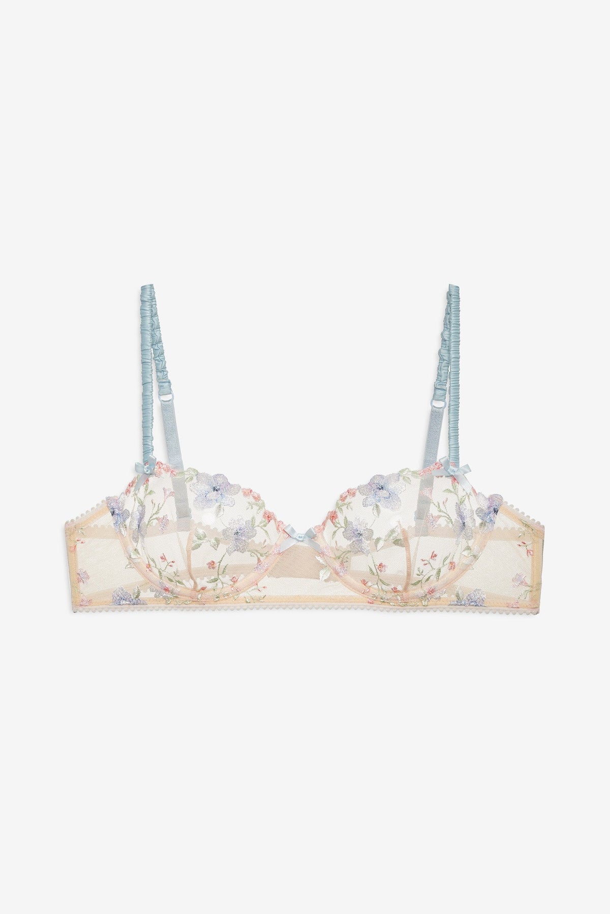 Peachy Keen Floral Underwire Bra - Peach