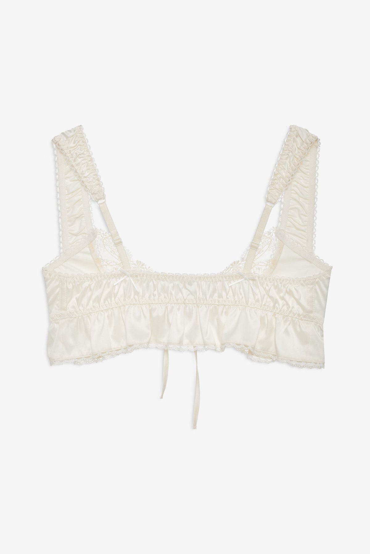 Chantilly Bows Ruffle Bralette - Tan