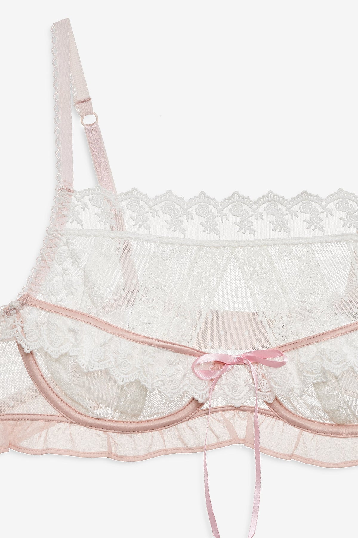 Layered Lace Underwire Bra - Dusty Rose