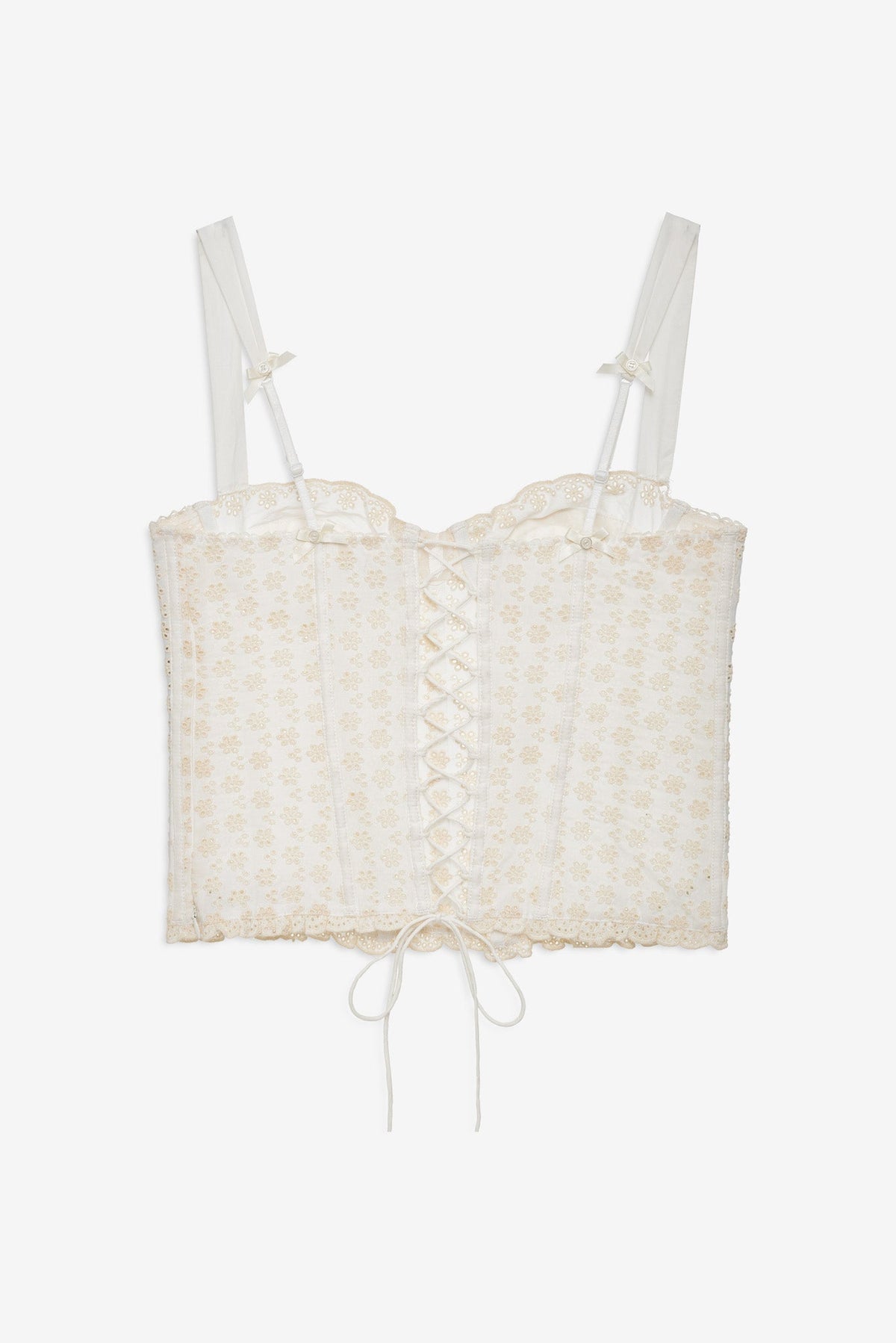 Eyelet Rose Bustier - Off White