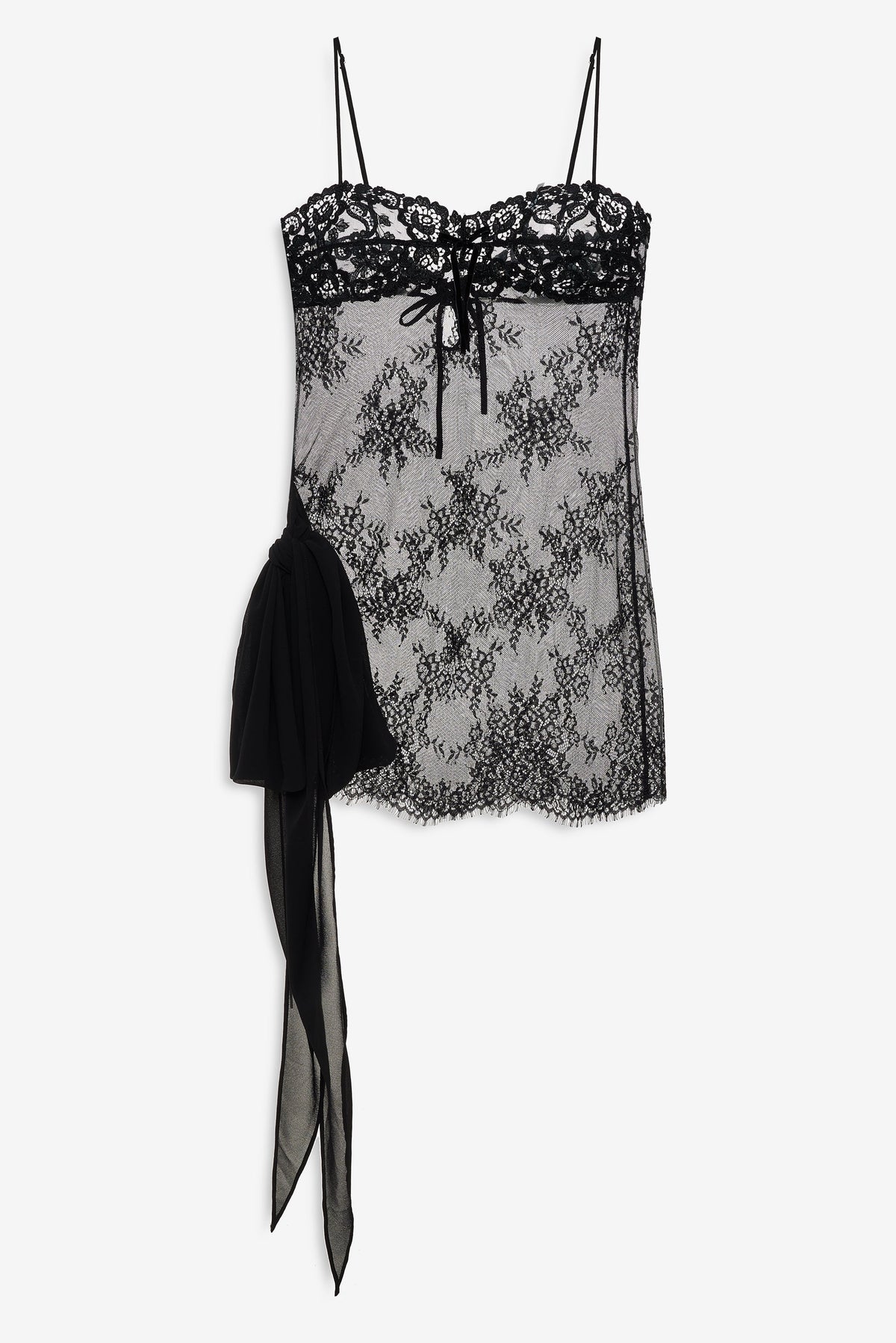 Antique Paisley Slip Dress - Black