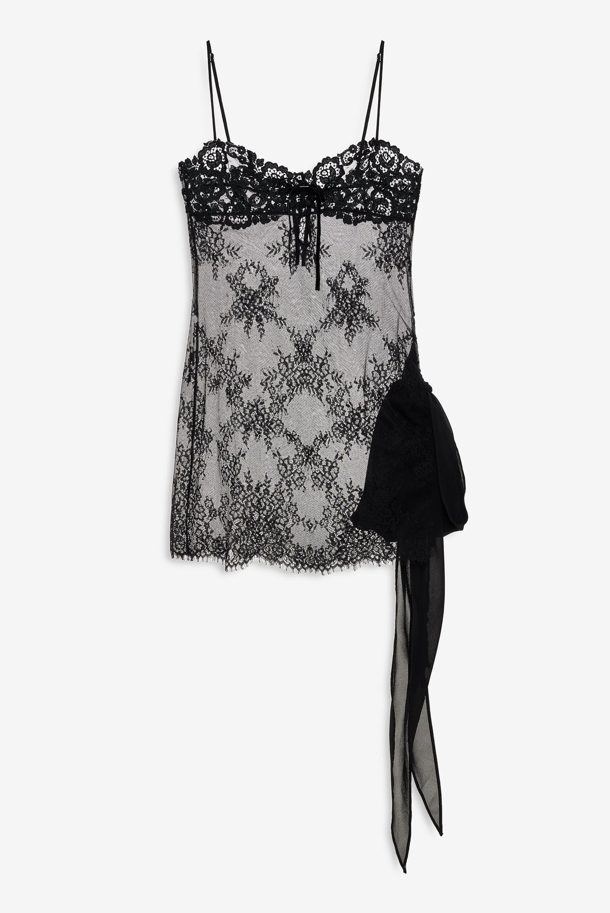 Antique Paisley Slip Dress - Black