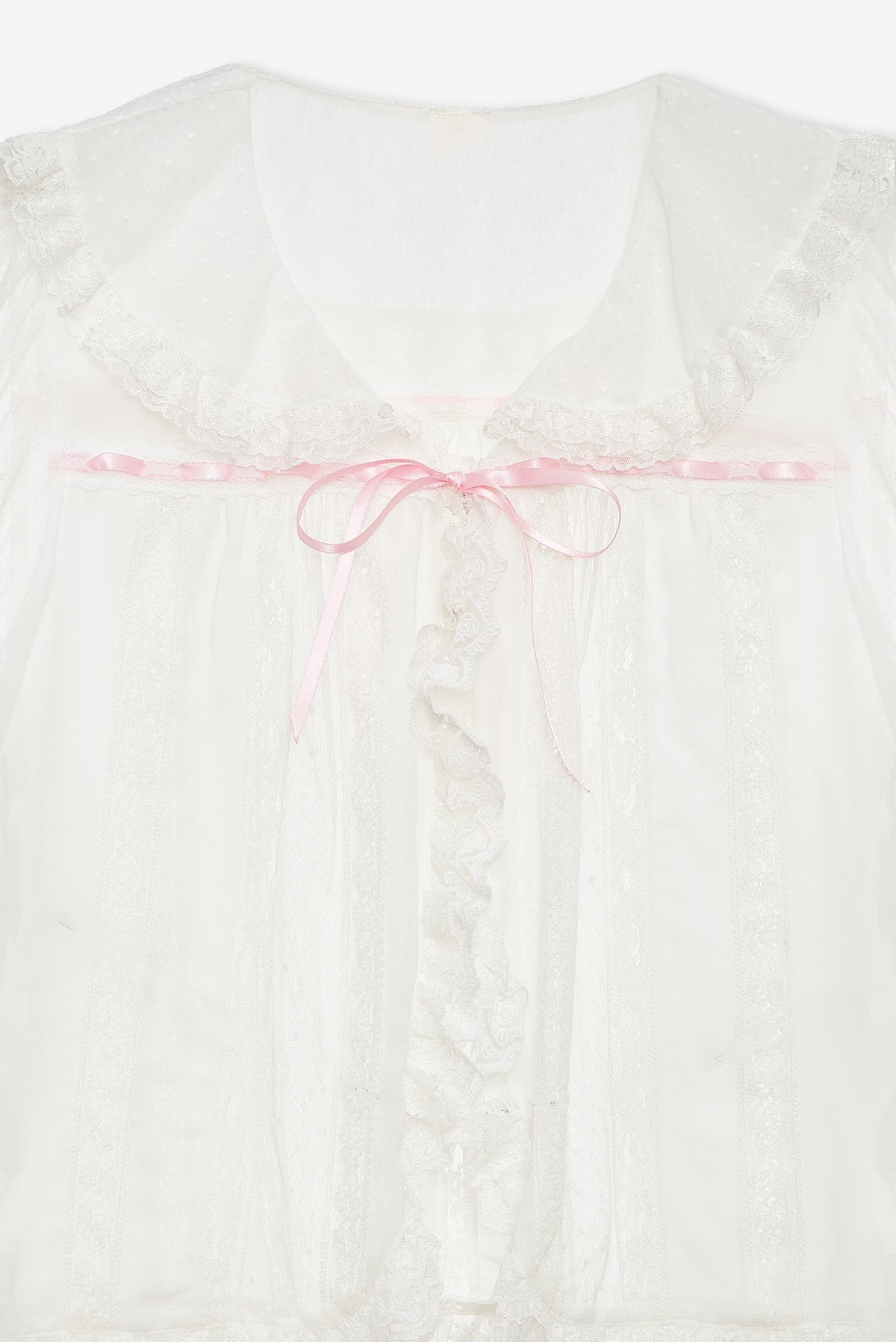 Layered Lace Sleep Top - White