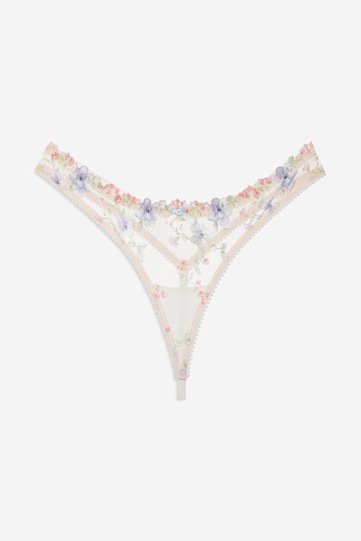 Peachy Keen Floral Thong Panty - Peach