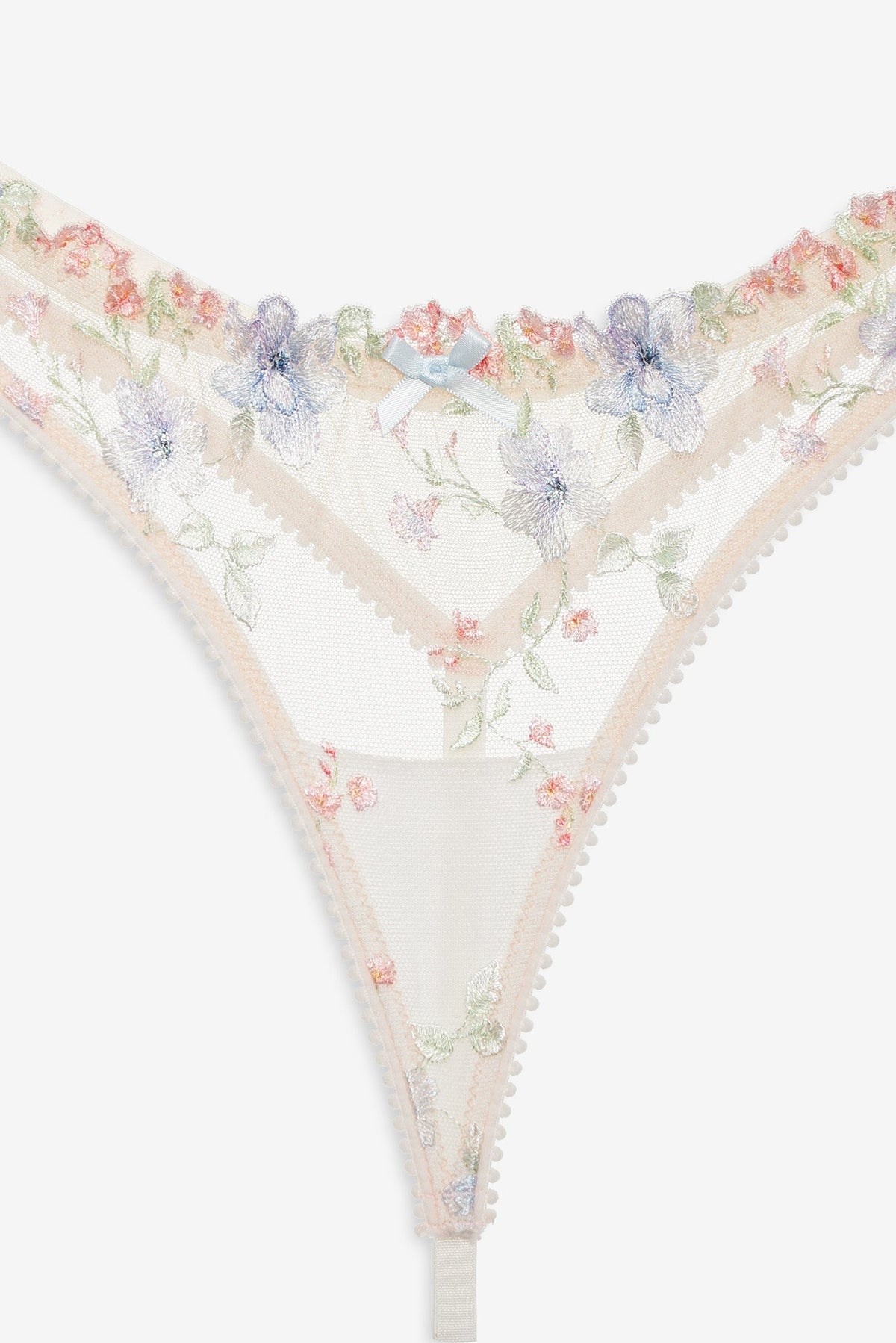 Peachy Keen Floral Thong Panty - Peach