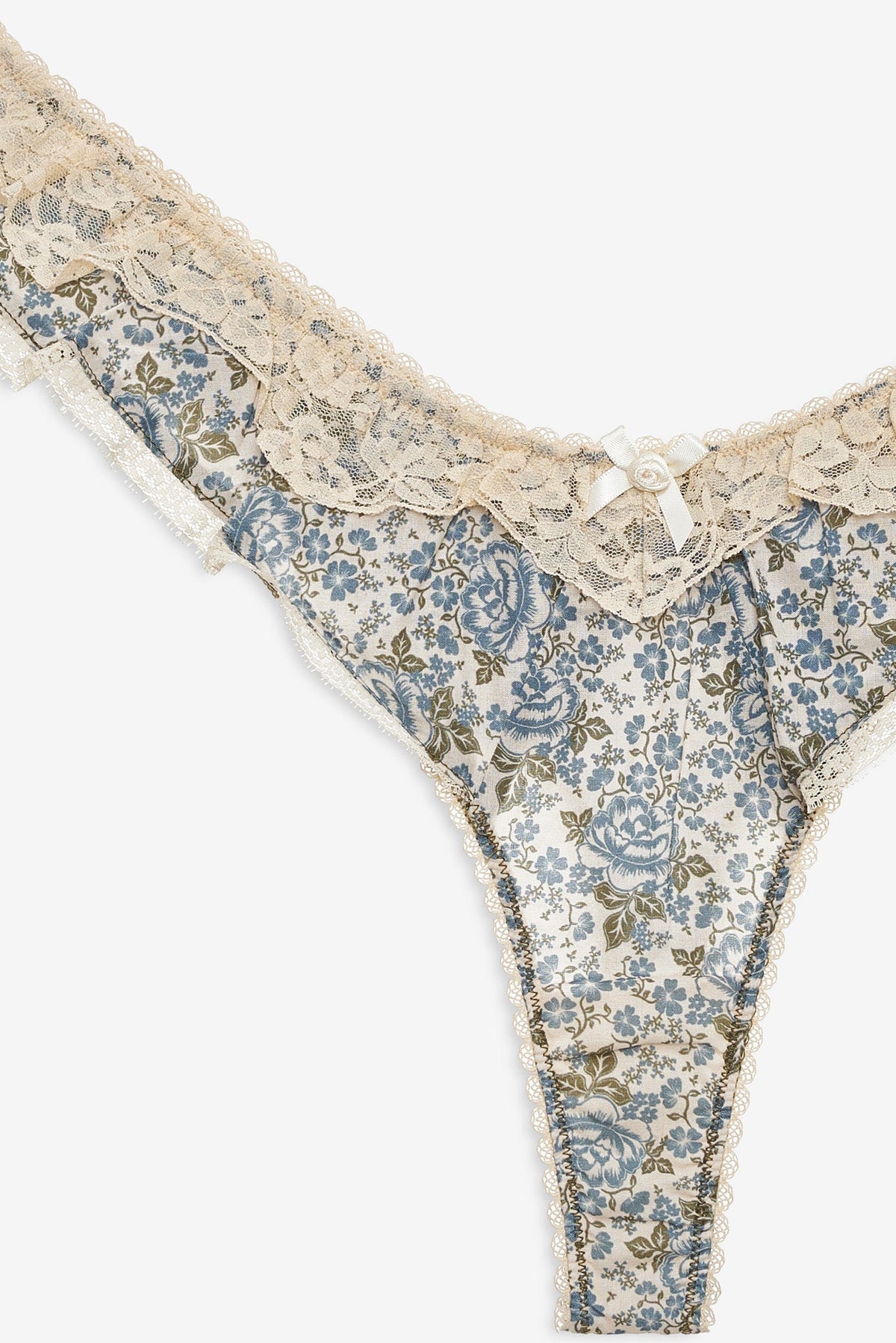 Primrose Posey Ruffle Thong Panty - Dusty Blue