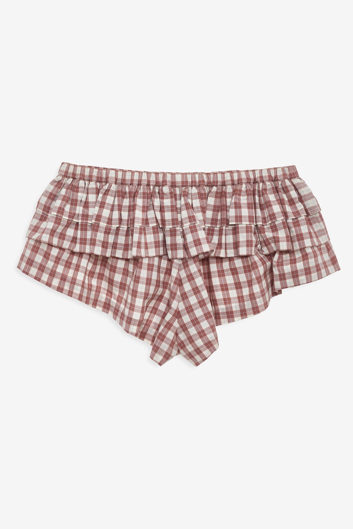 Poppy Gingham Boxer Short - Brown