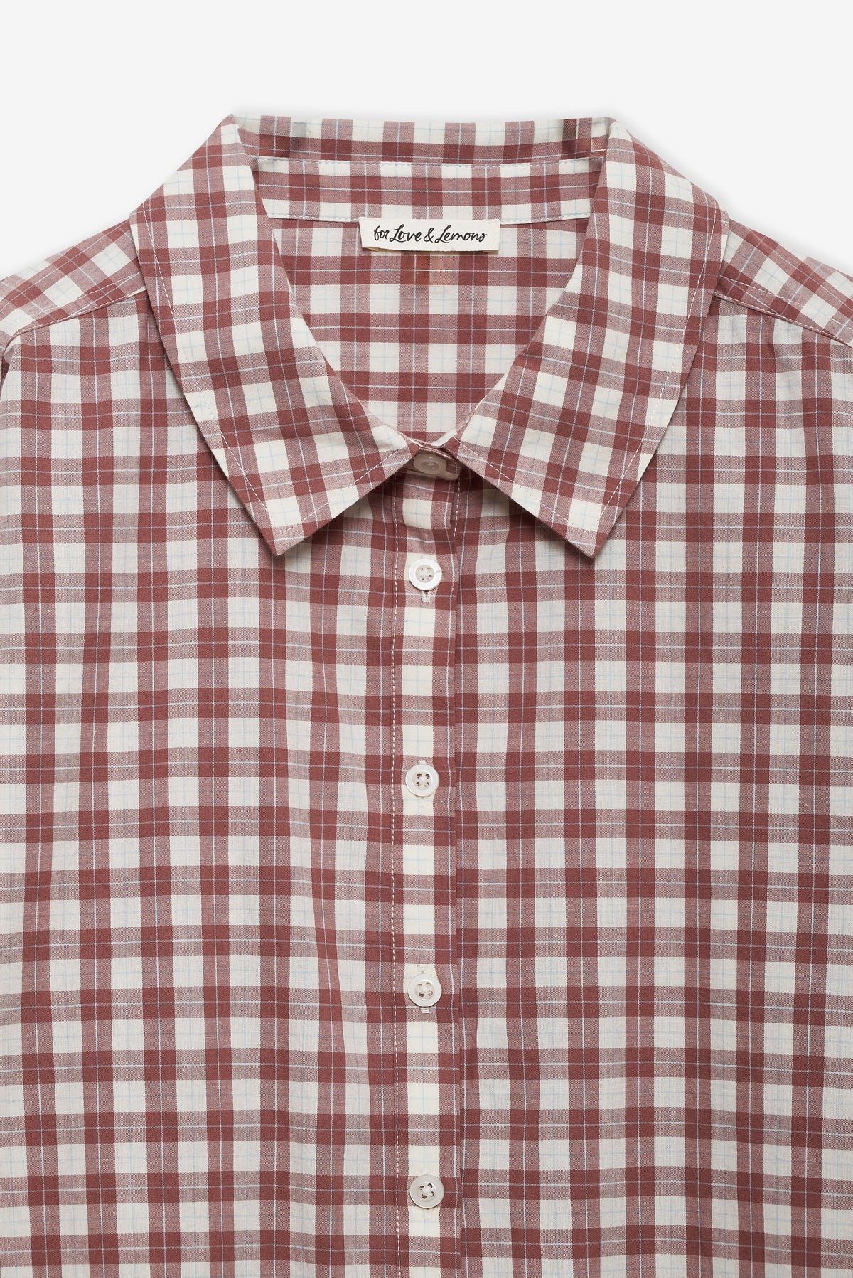 Poppy Gingham Button Down - Brown