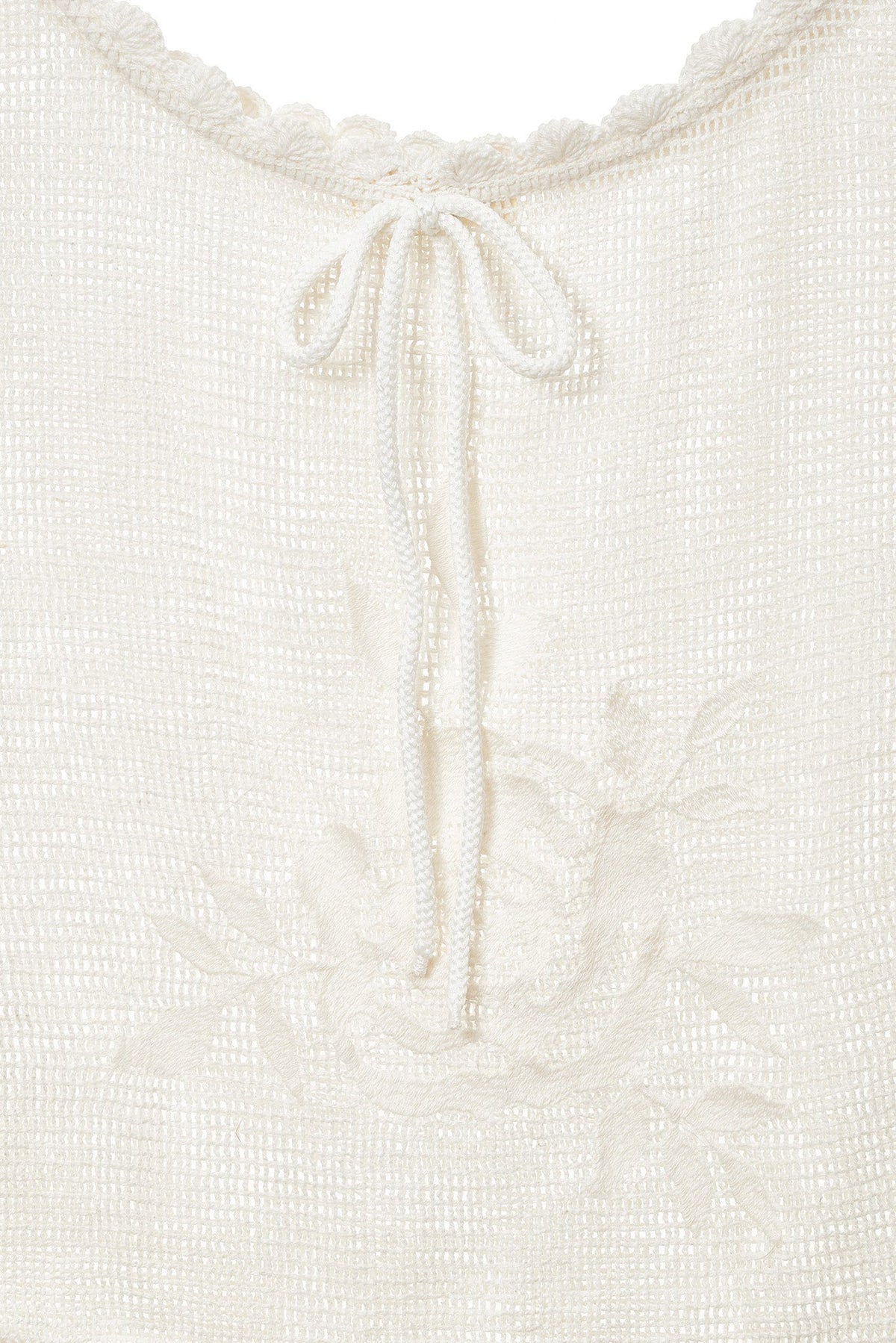 Rose Crochet Tote Bag - White