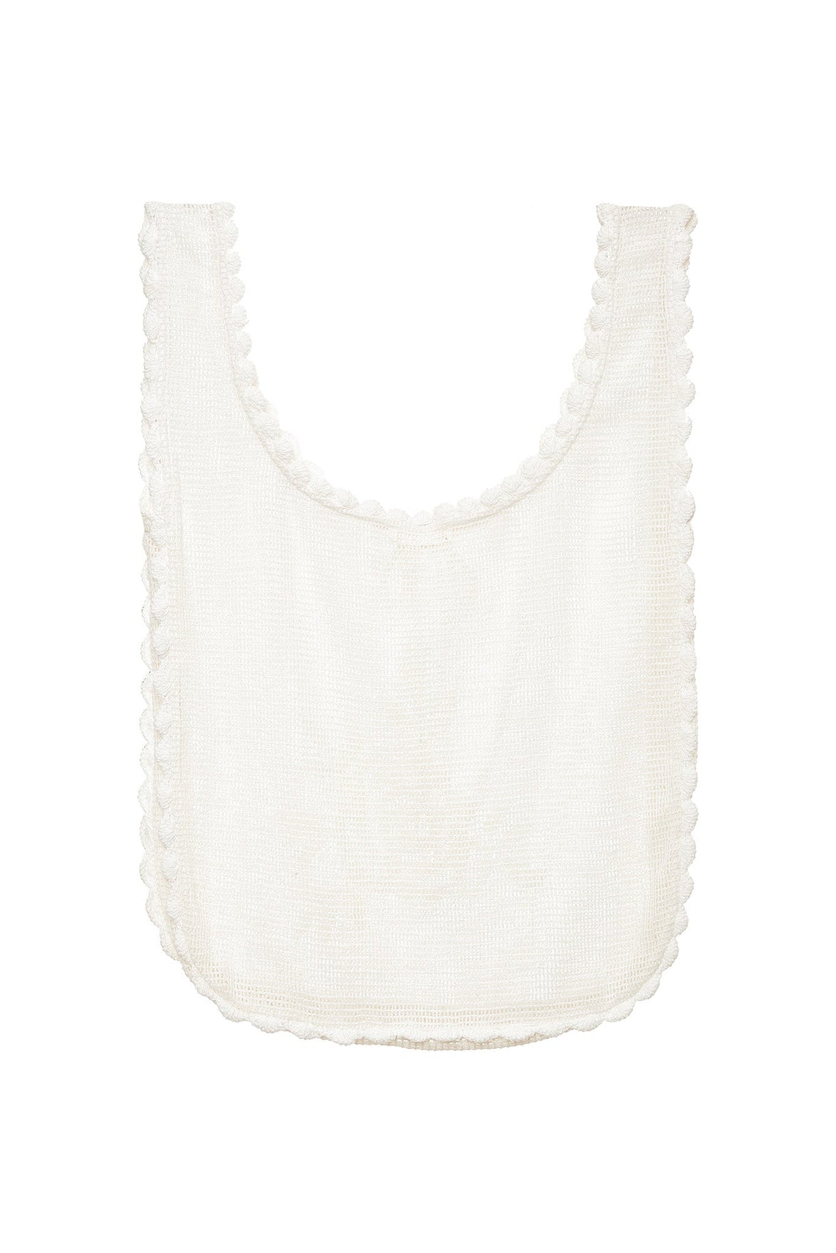 Rose Crochet Tote Bag - White