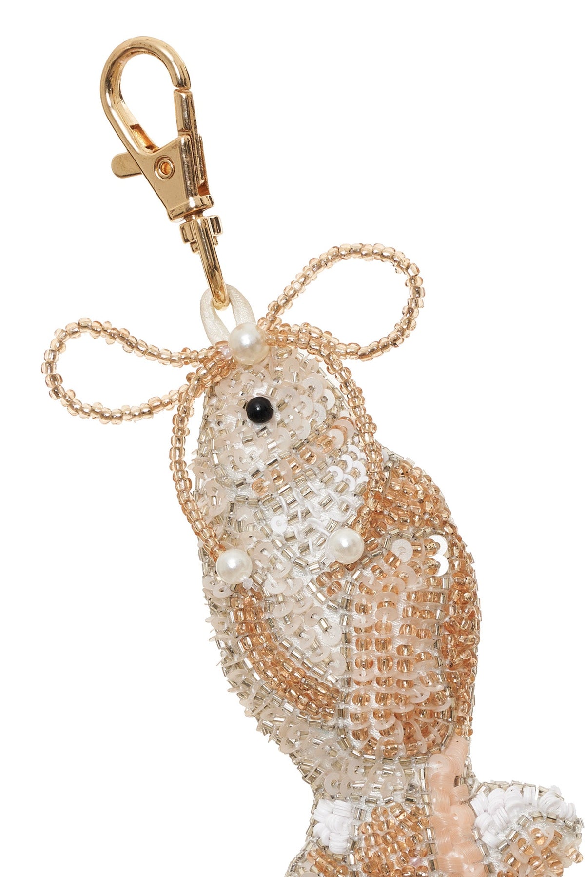 Beaded Fish Keychain - Peach