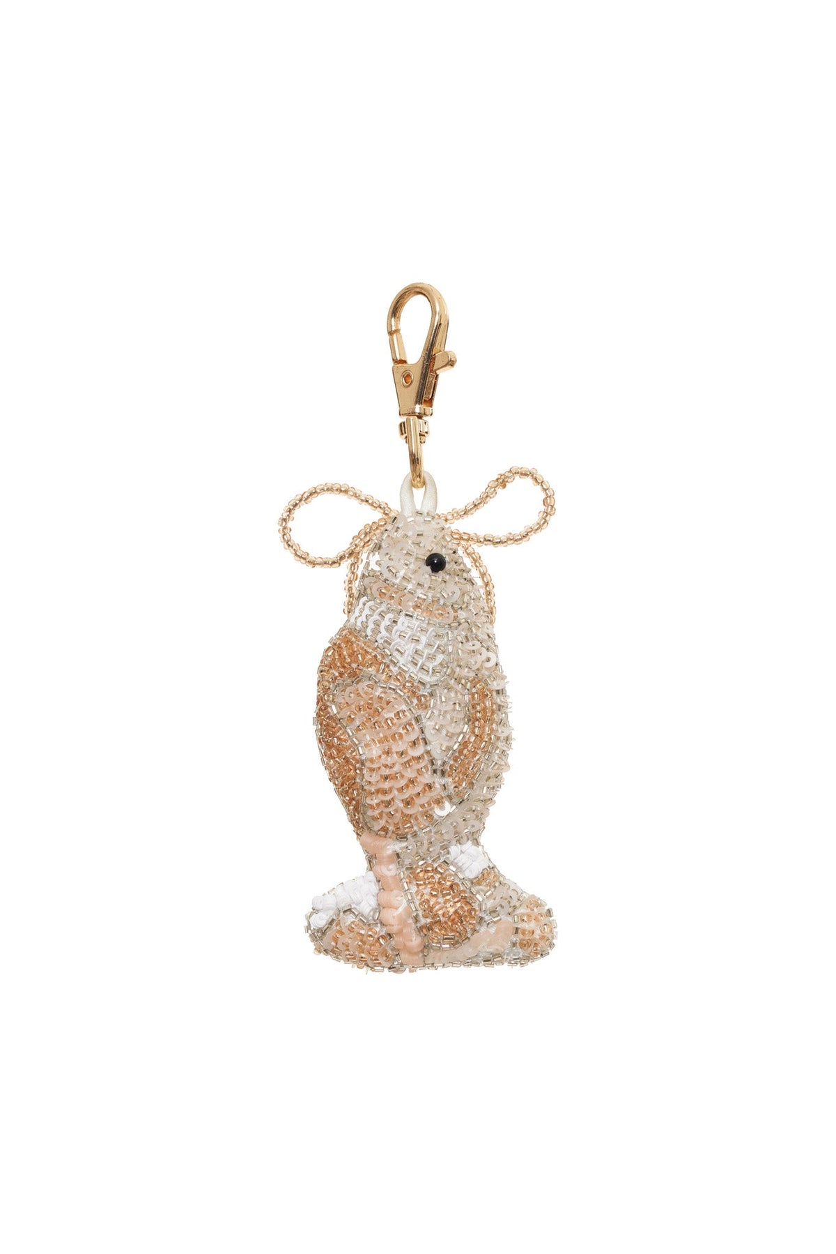 Beaded Fish Keychain - Peach
