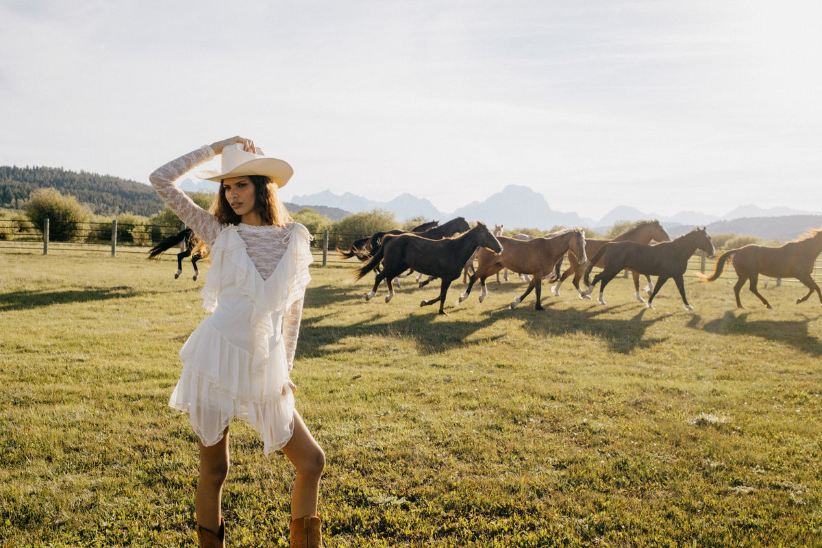 Layla Asymmetrical Mini Dress - Cream
