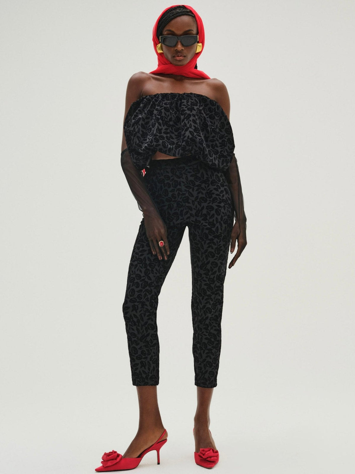Midnight Velvet Bubble Top - Black