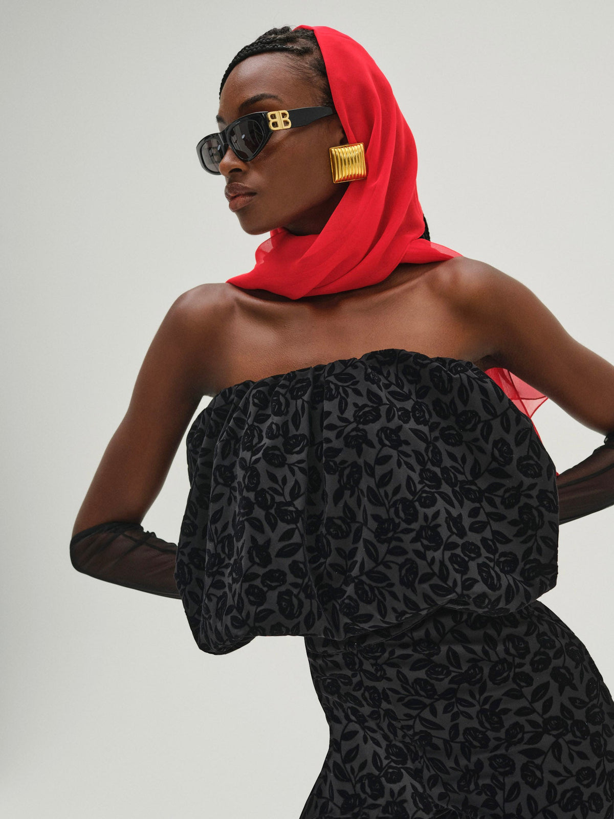 Midnight Velvet Bubble Top - Black