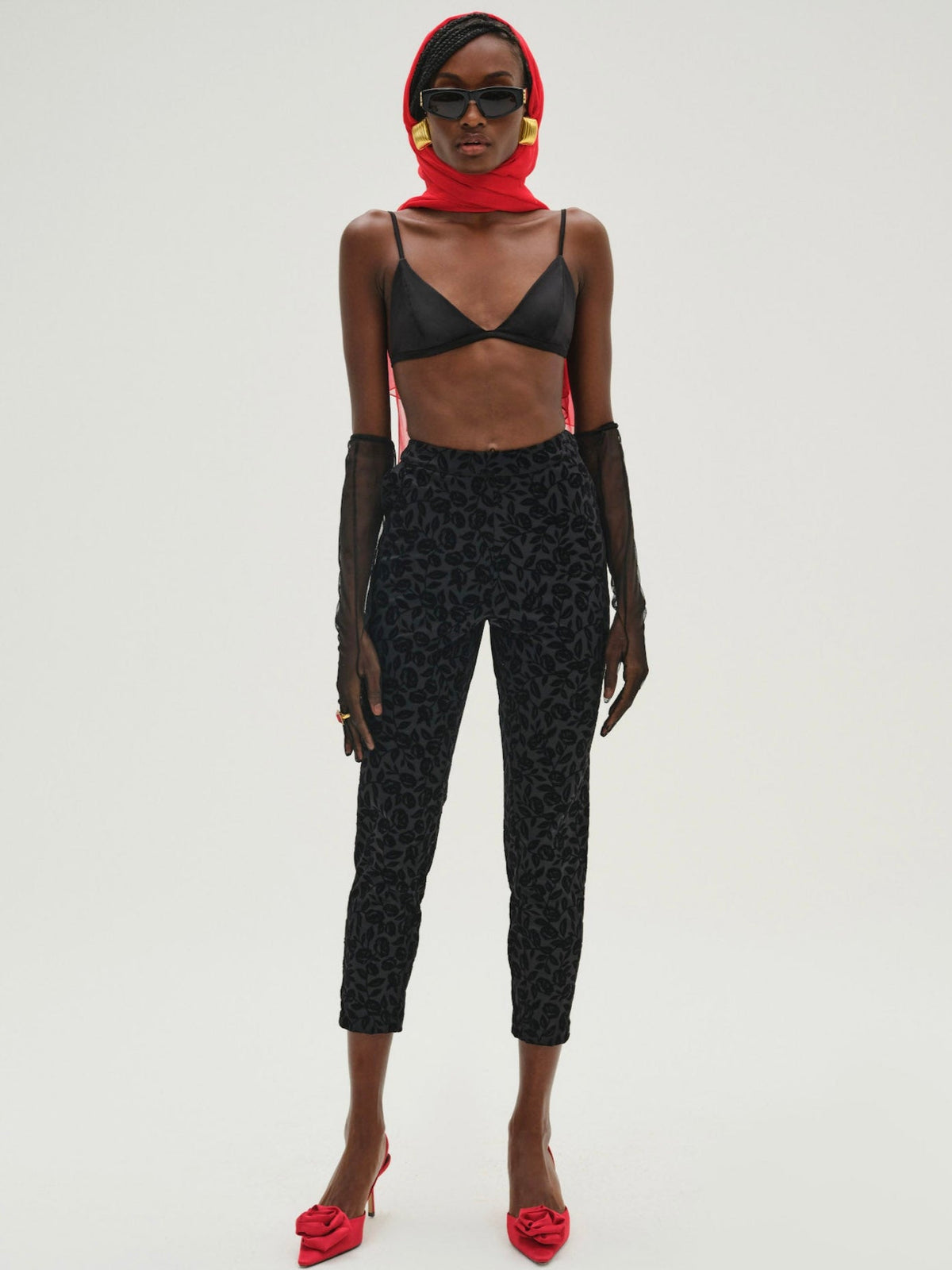 Midnight Velvet Capri Pant - Black