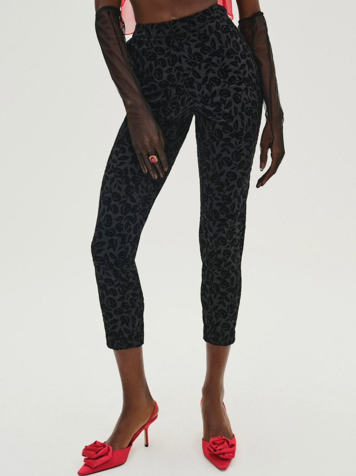 Midnight Velvet Capri Pant - Black