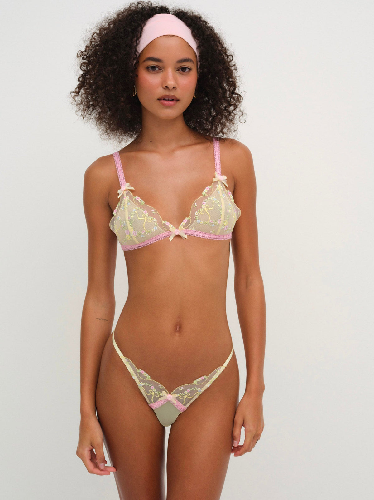Sunny Bouquet Thong Panty - Multi Yellow