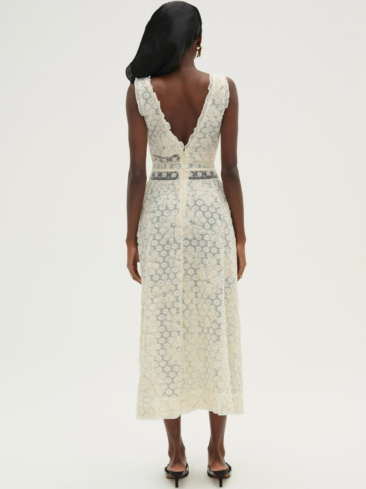 Snowflake Daisy Midi Dress - Cream