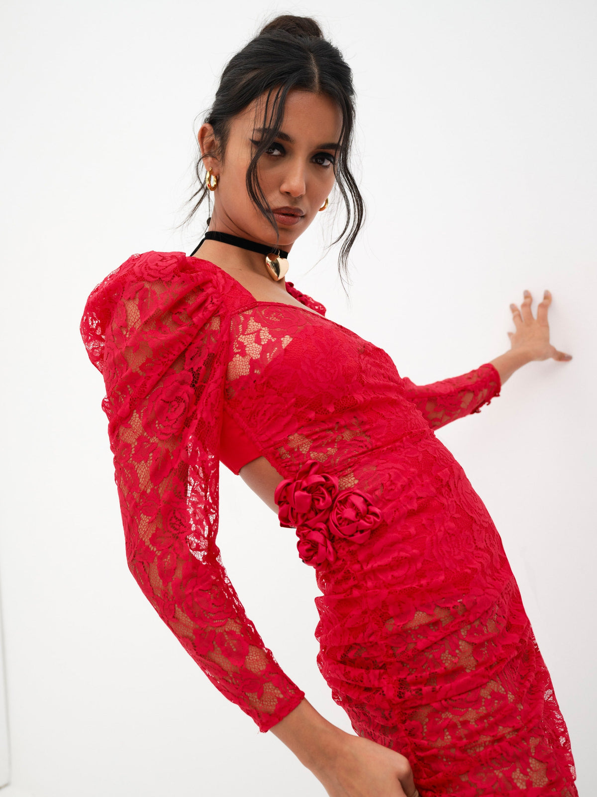 Kana Midi Dress - Red