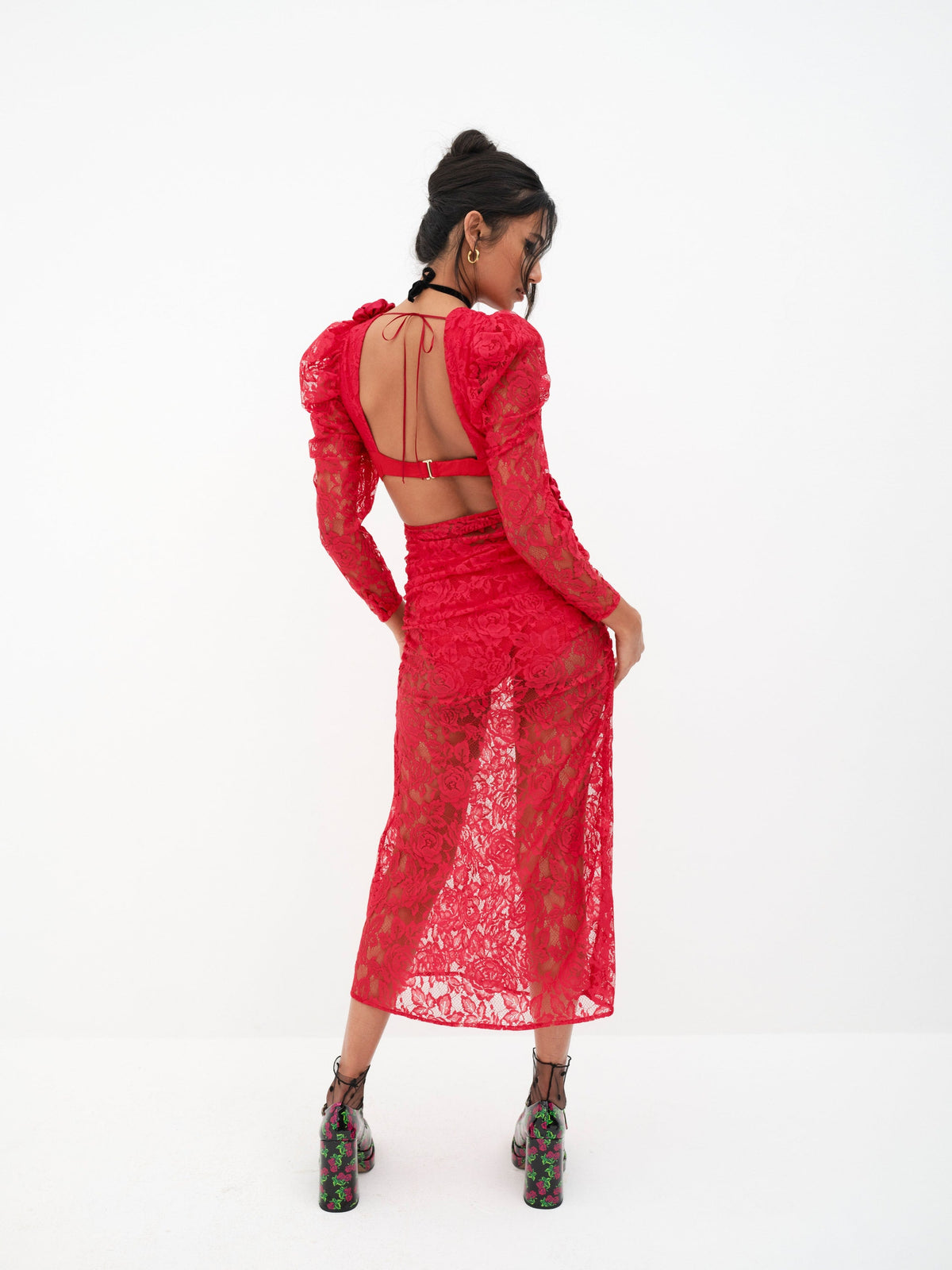 Kana Midi Dress - Red