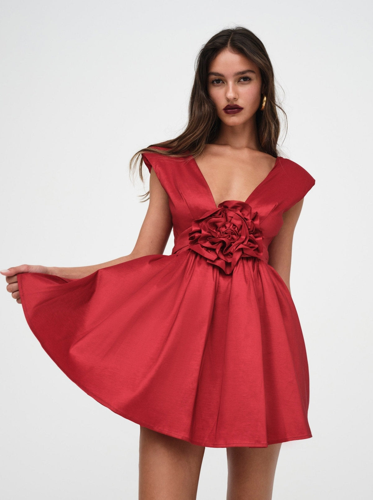 Rose Mini Dress - Red