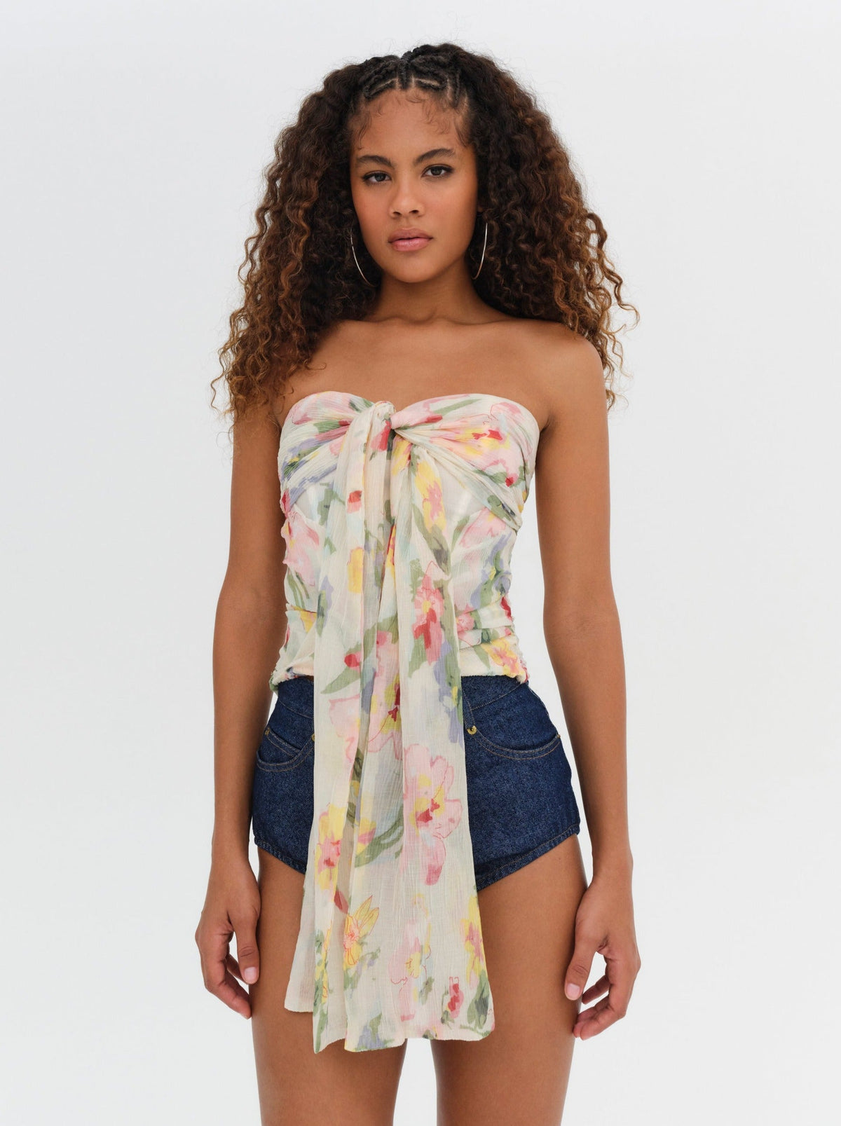 Abby Strapless Top - Multi