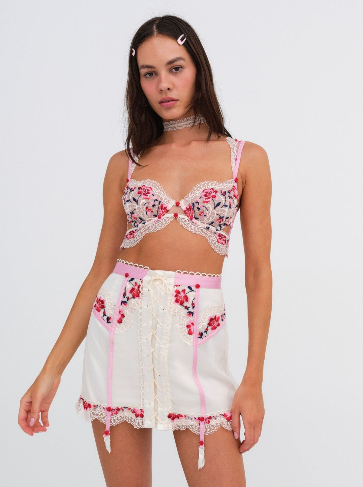Festival Rose Skirt - Ivory