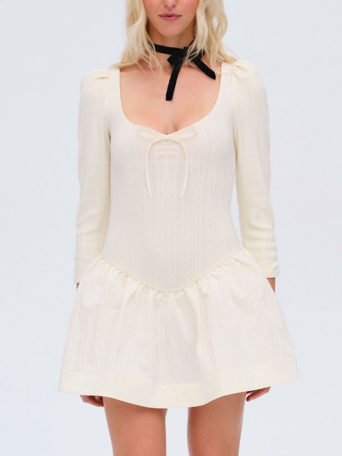 Aliyah Pointelle Mini Dress