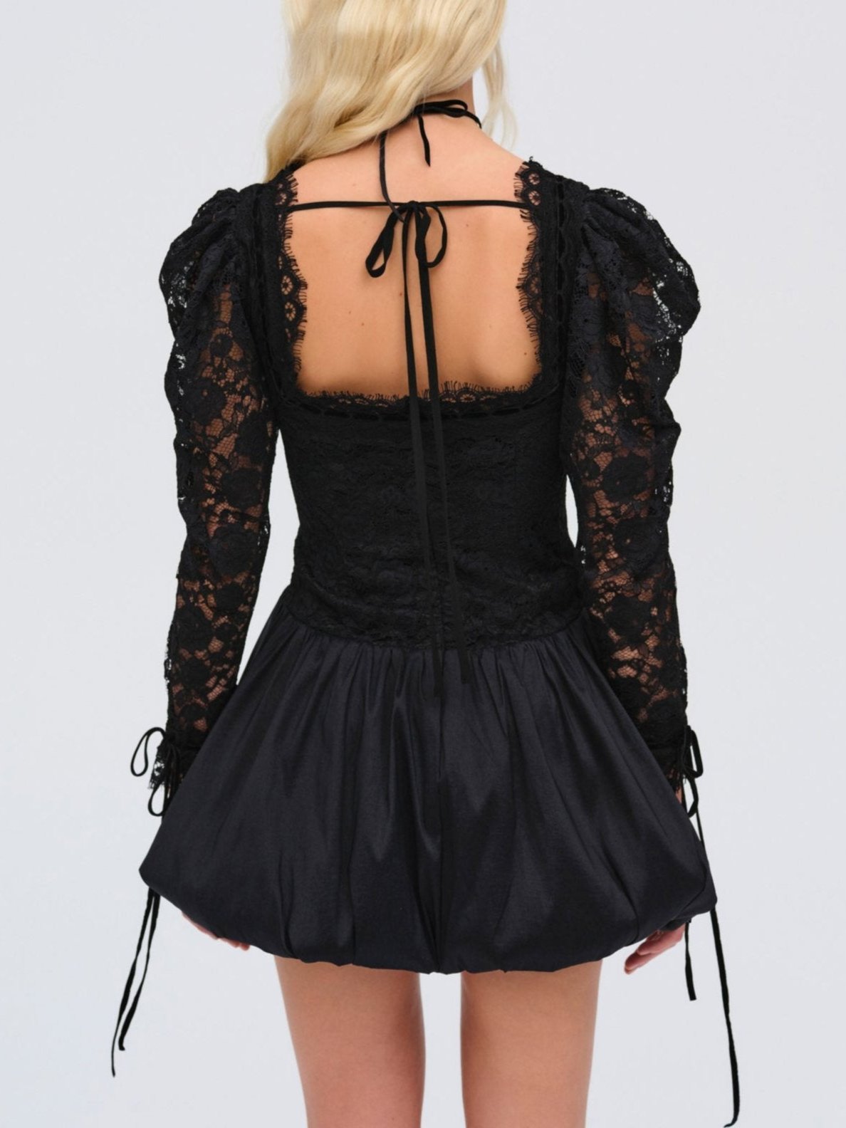 Waverly Lace Mini Dress - Black