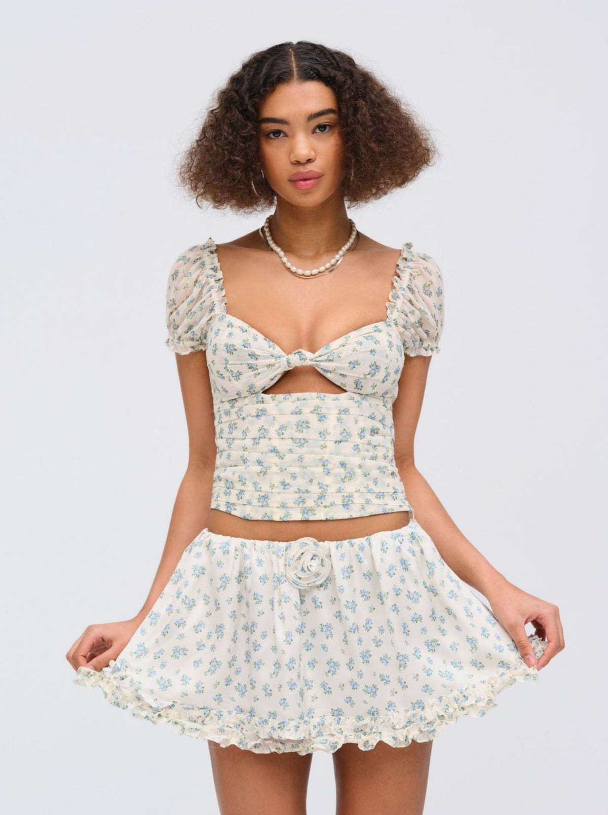 Chateau Mini Skirt - Blue