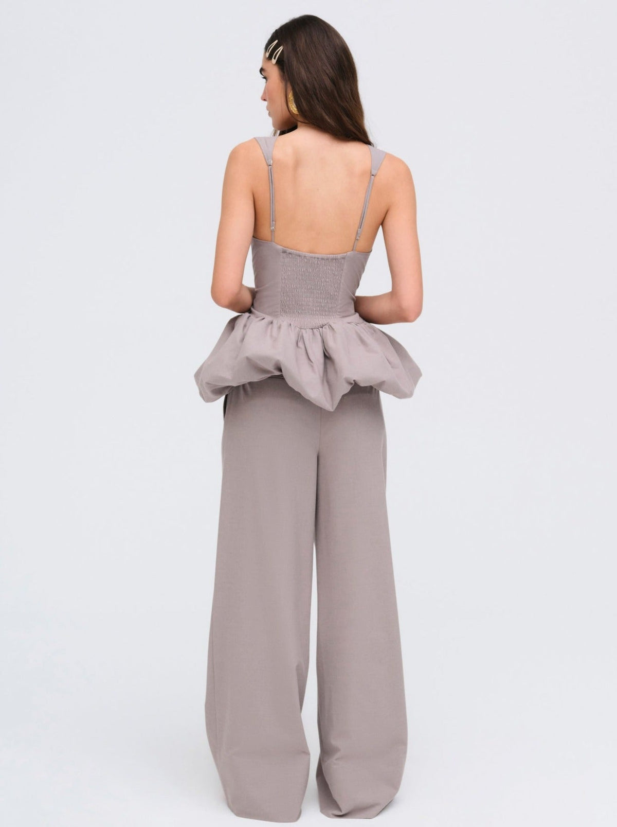 Marianne Bubble Hem Corset Top - Purple